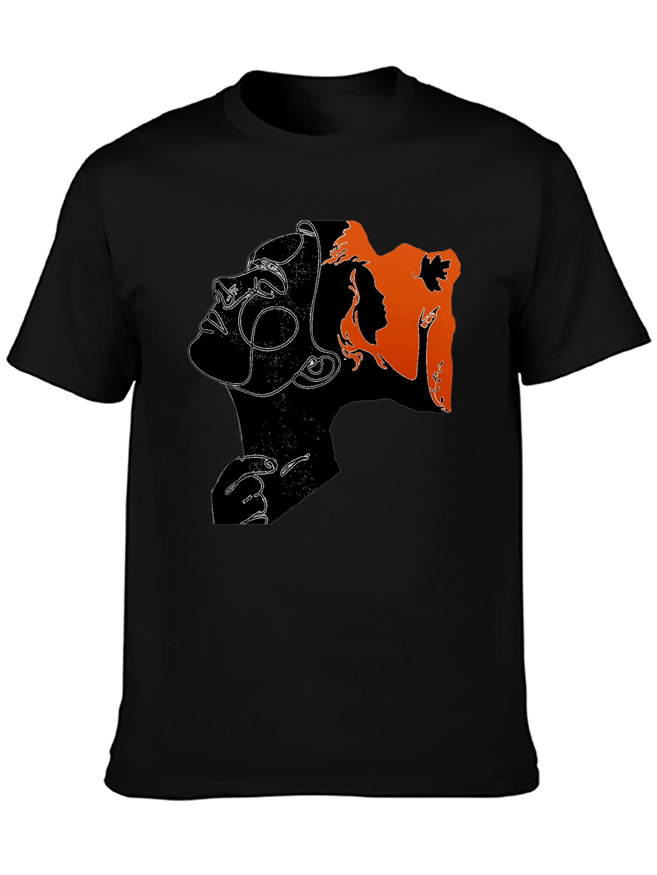 Abstract Woman Graphic T-Shirt - Black