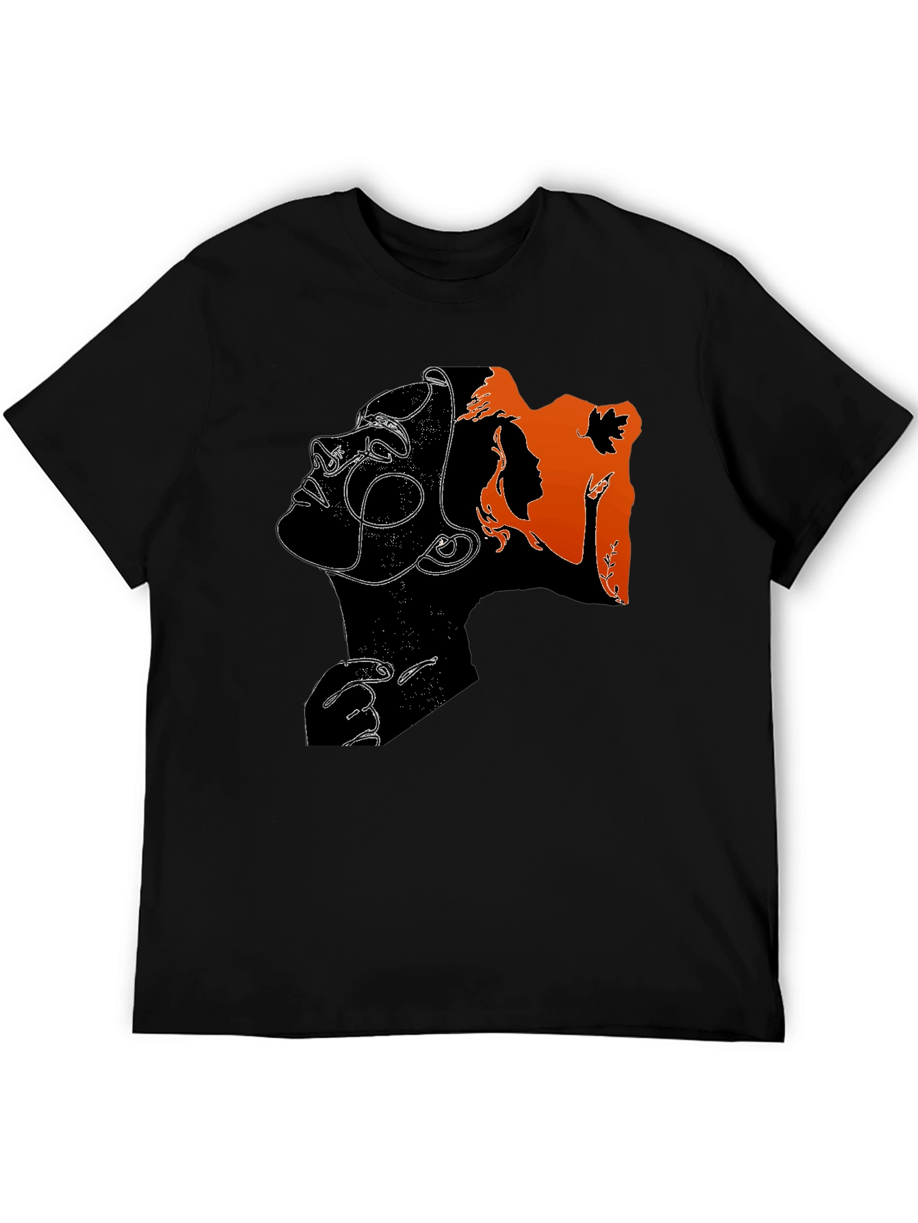 Abstract Woman Graphic T-Shirt - Black