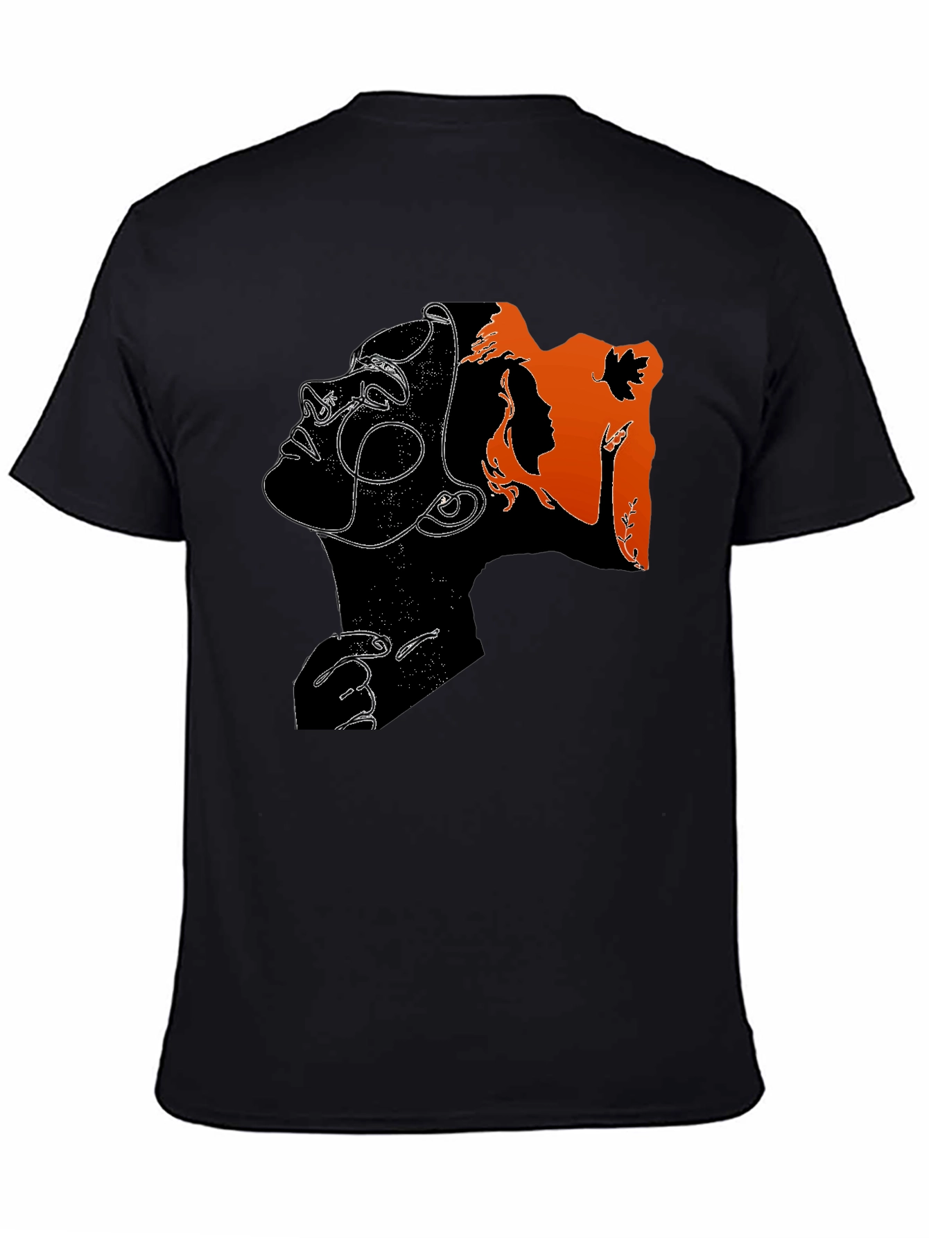 Abstract Woman Graphic T-Shirt - Black