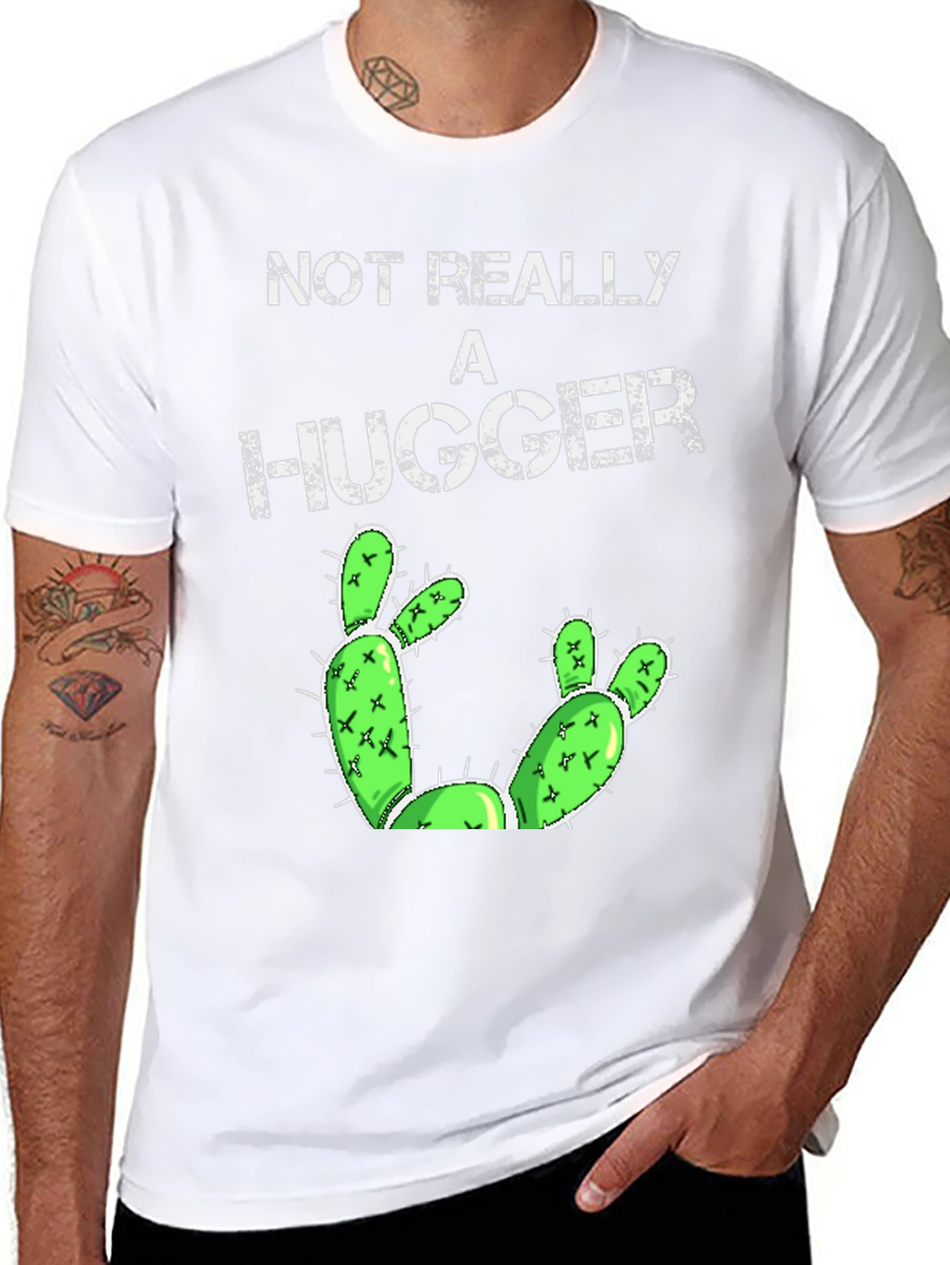 Not Really A Hugger Cactus Graphic Tee