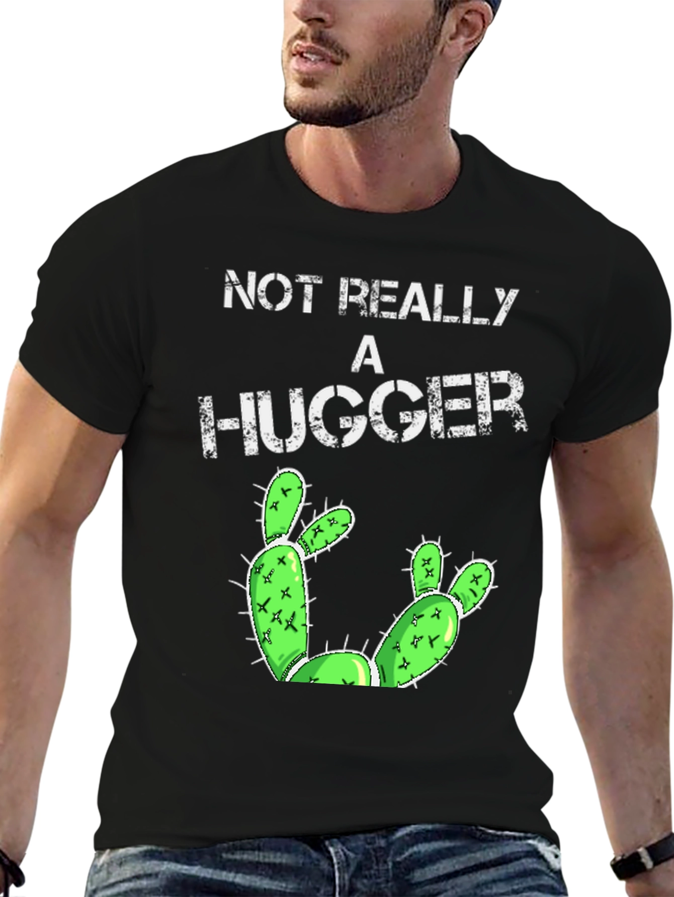 Not Really A Hugger Cactus Graphic Tee
