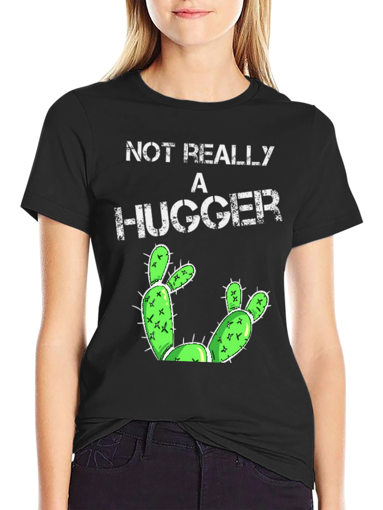 Not Really A Hugger Cactus Graphic Tee