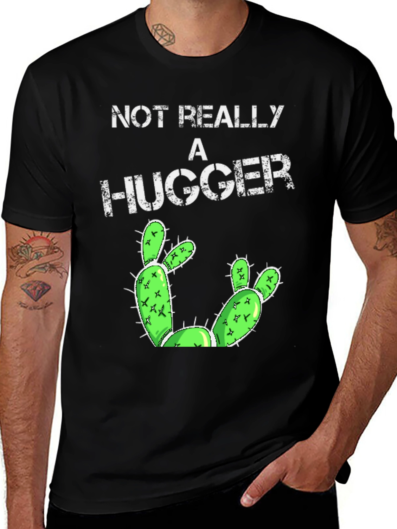 Not Really A Hugger Cactus Graphic Tee
