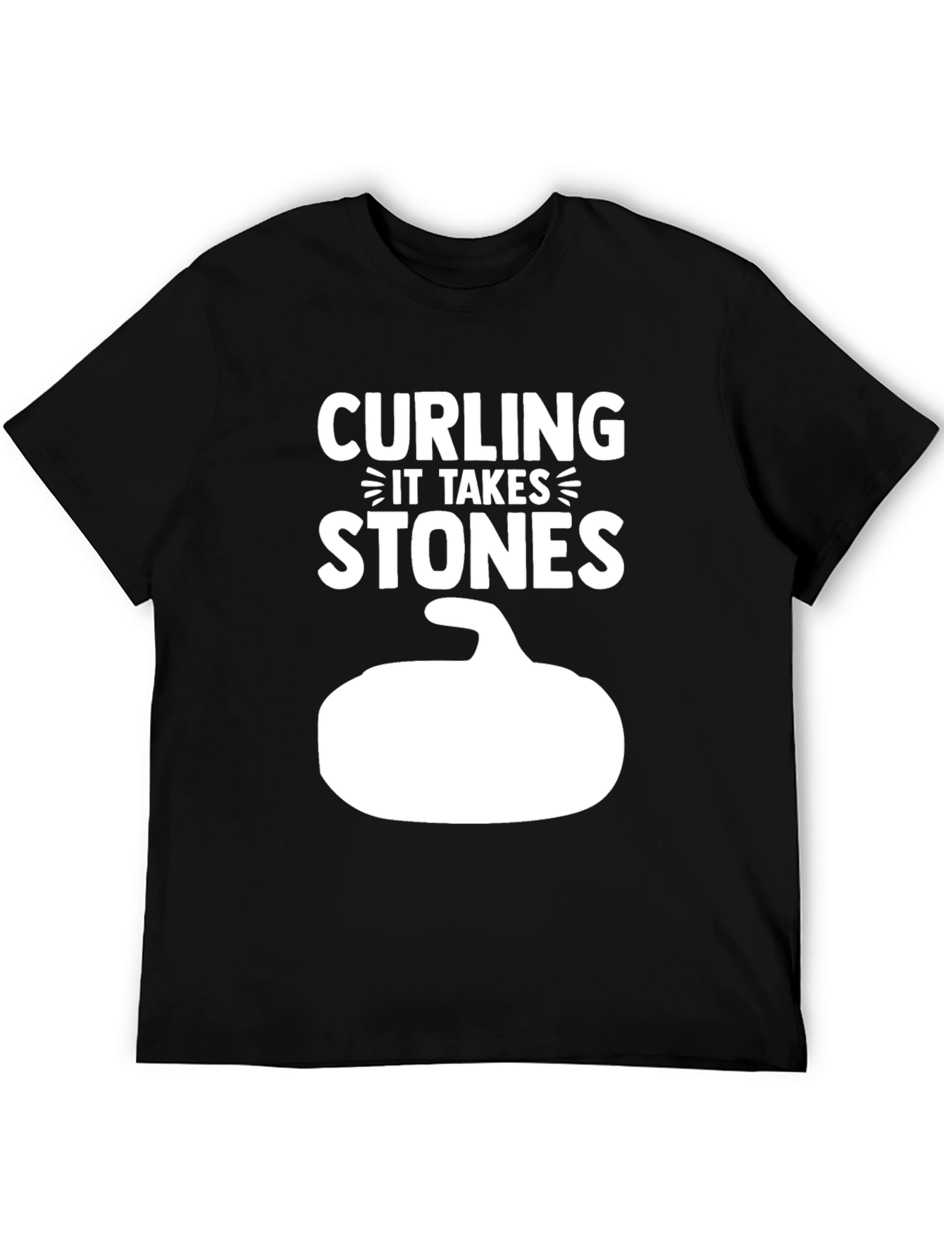Curling It Takes Stones T-Shirt Black