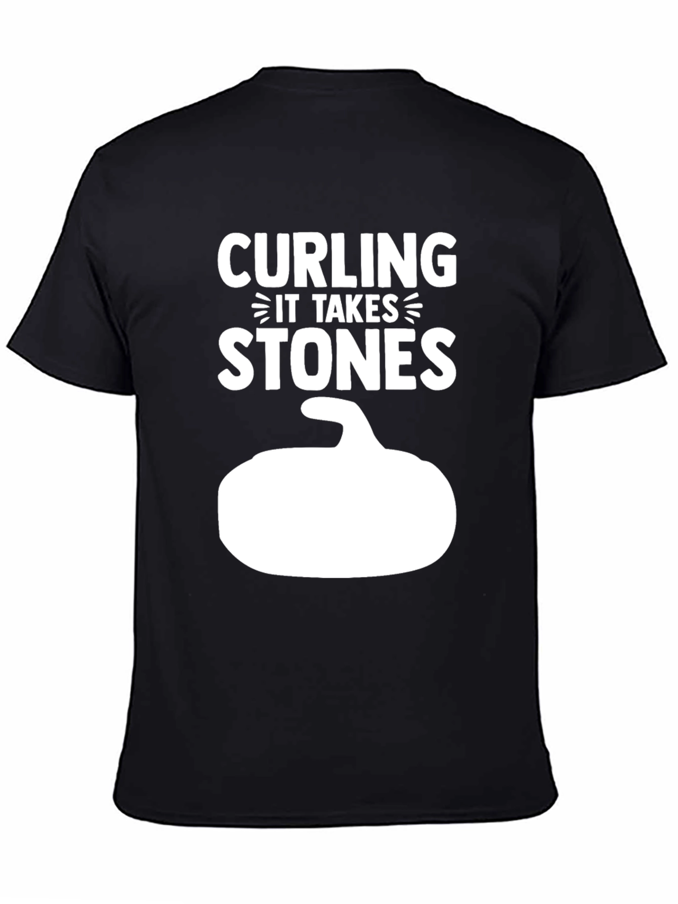 Curling It Takes Stones T-Shirt Black