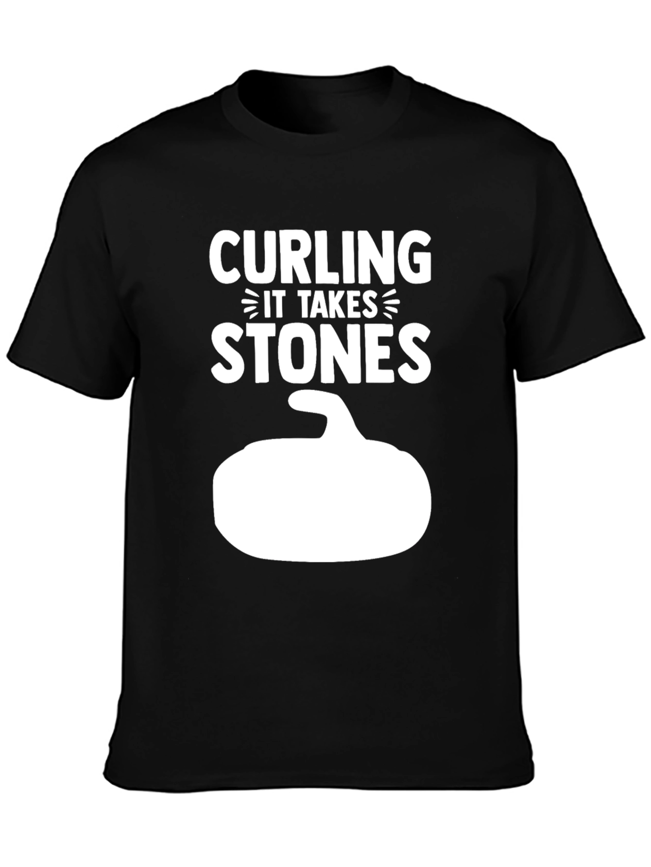 Curling It Takes Stones T-Shirt Black
