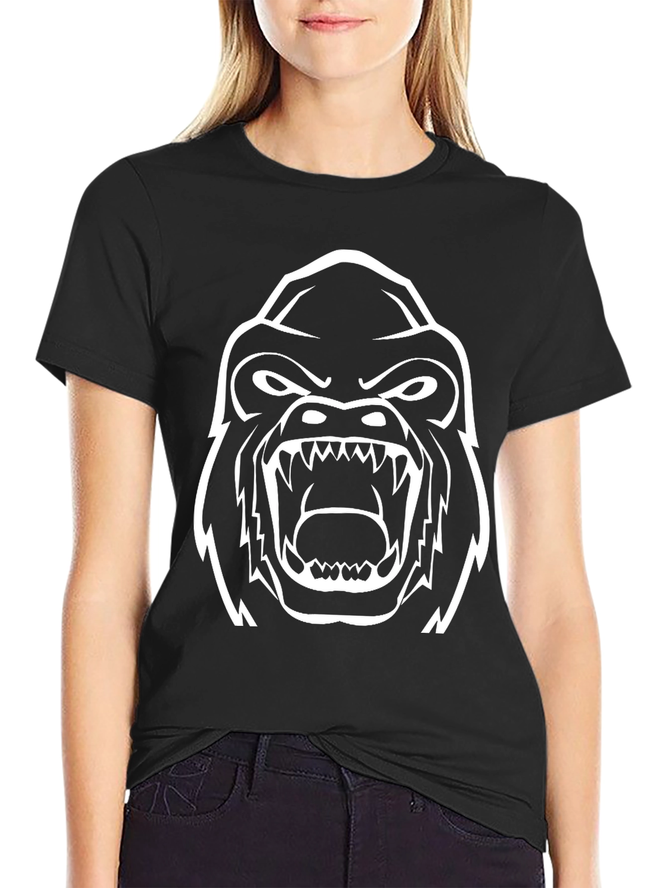 Mens Black Gorilla Graphic Tee