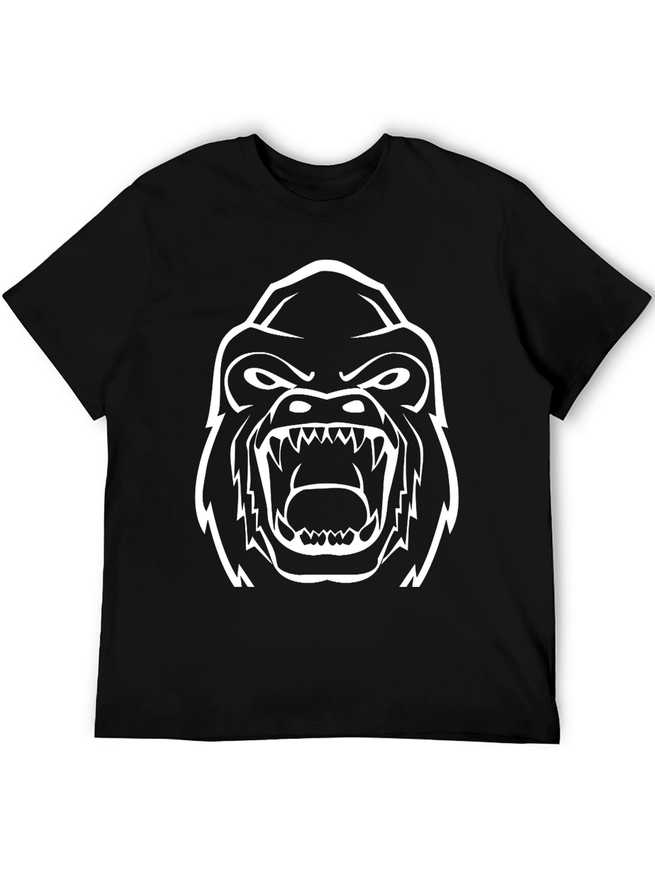 Mens Black Gorilla Graphic Tee