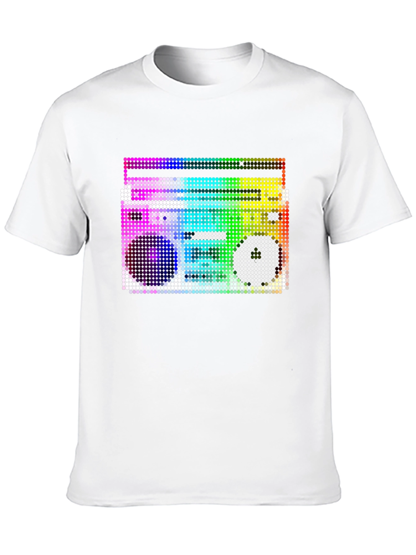 Retro Boombox Graphic T-Shirt - Black