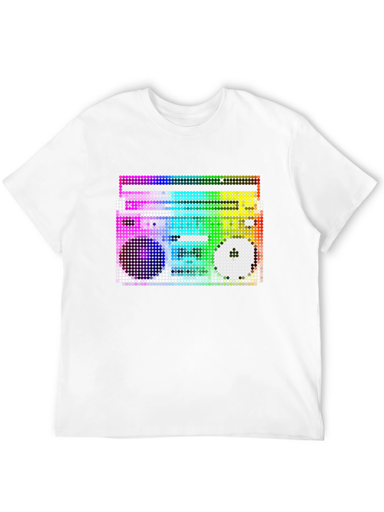 Retro Boombox Graphic T-Shirt - Black