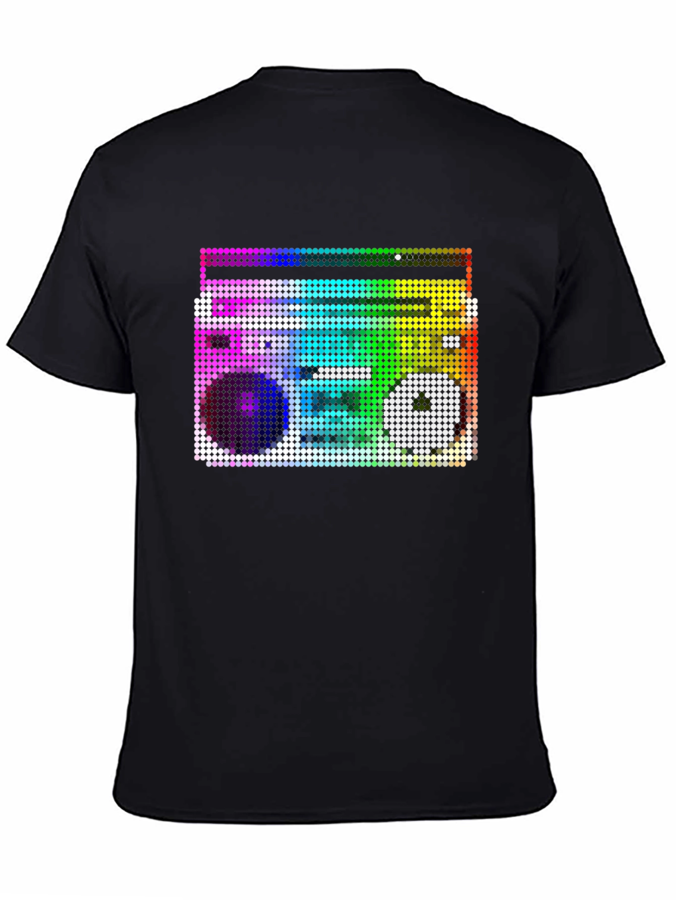 Retro Boombox Graphic T-Shirt - Black