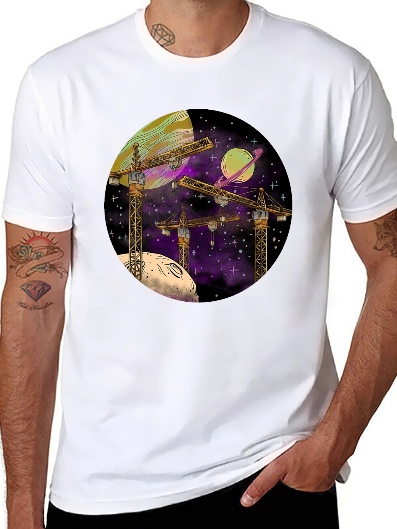 Space Construction T-Shirt - Graphic Tee