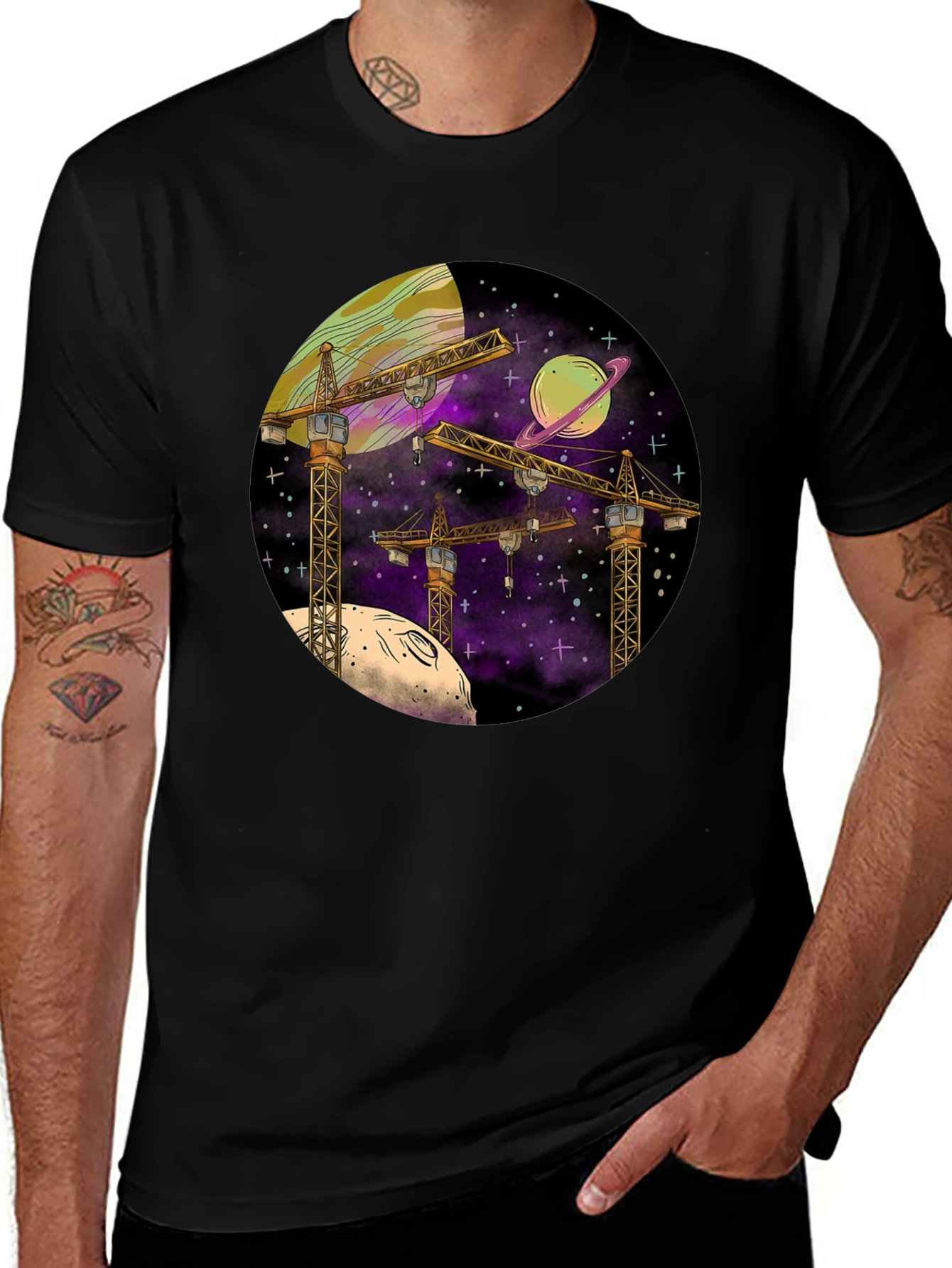 Space Construction T-Shirt - Graphic Tee