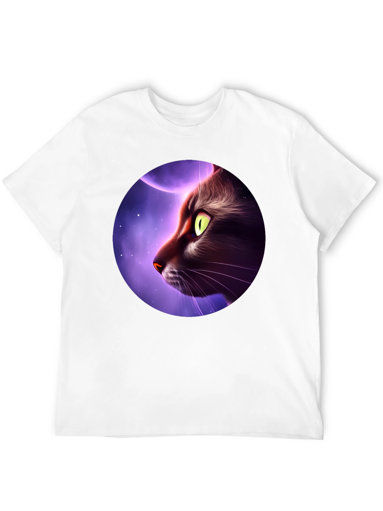 Cat Moon Graphic Tee - Mens Black T-Shirt