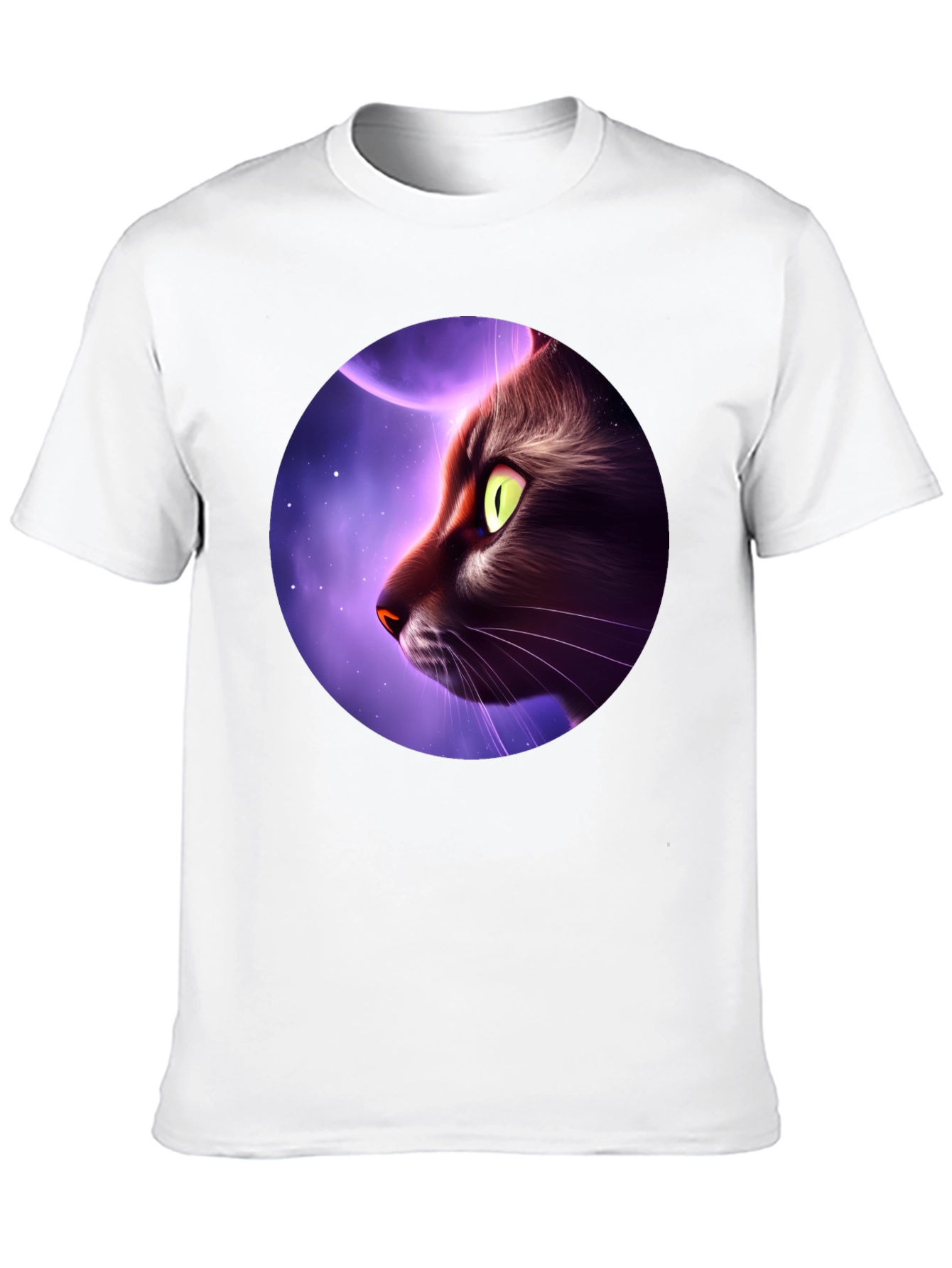 Cat Moon Graphic Tee - Mens Black T-Shirt