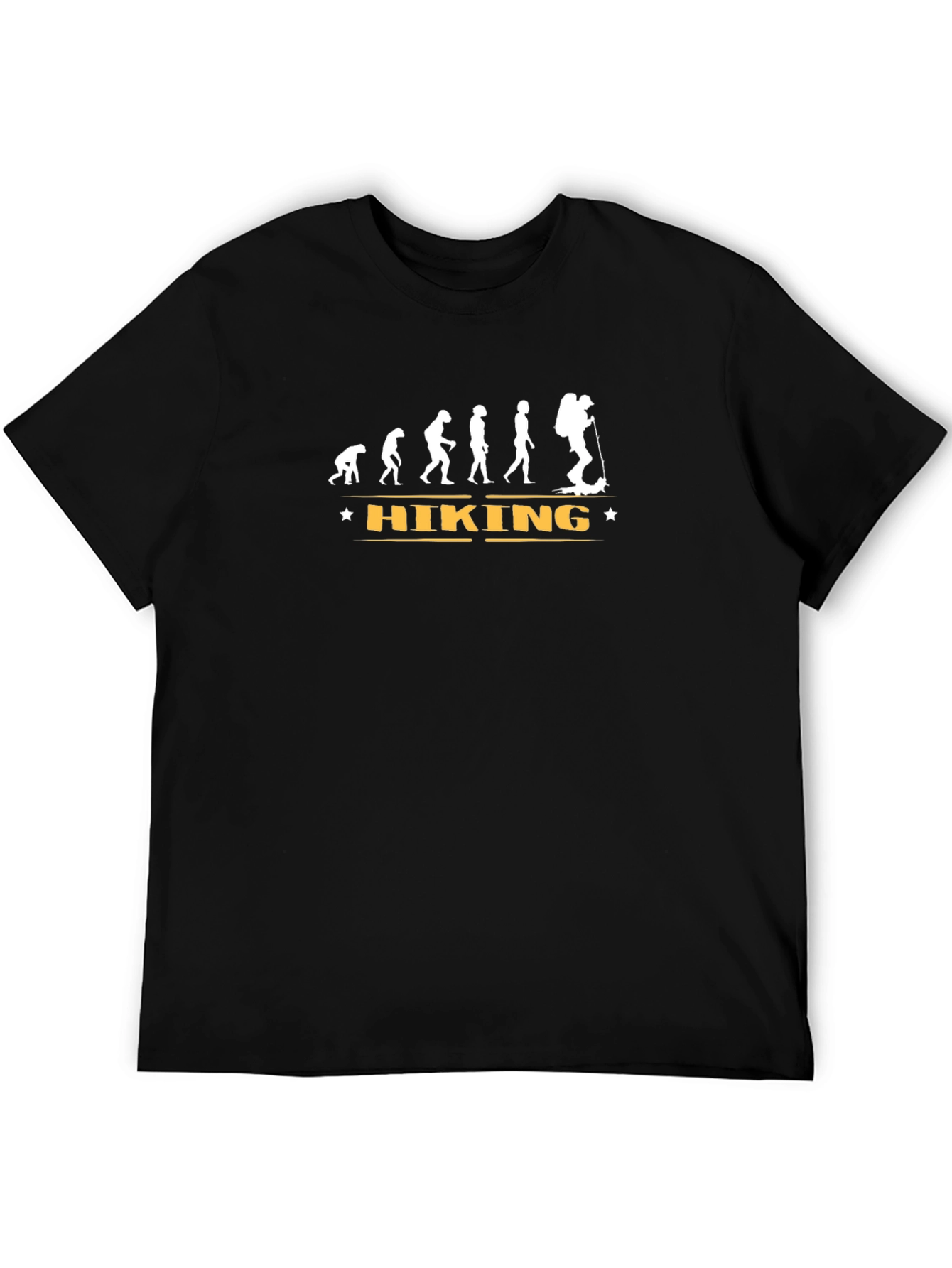 Hiking Evolution Graphic Tee - Black Crew Neck T-Shirt