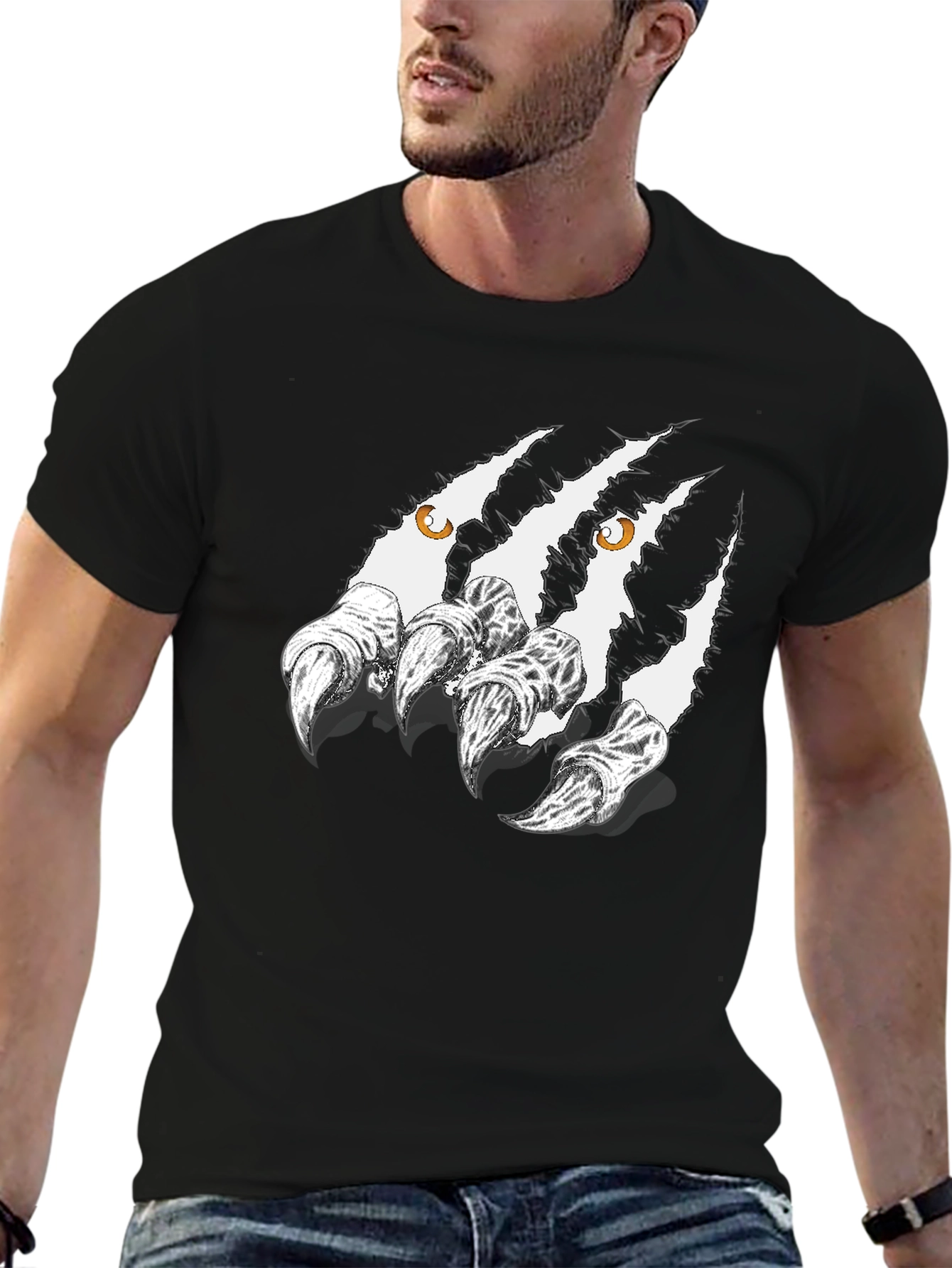 Claw Mark Graphic Black T-Shirt
