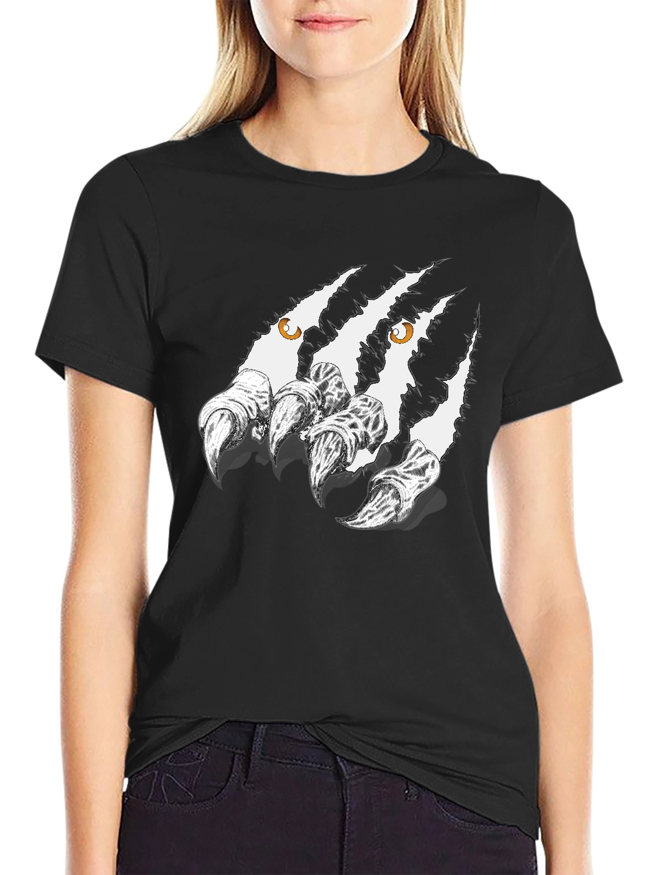 Claw Mark Graphic Black T-Shirt