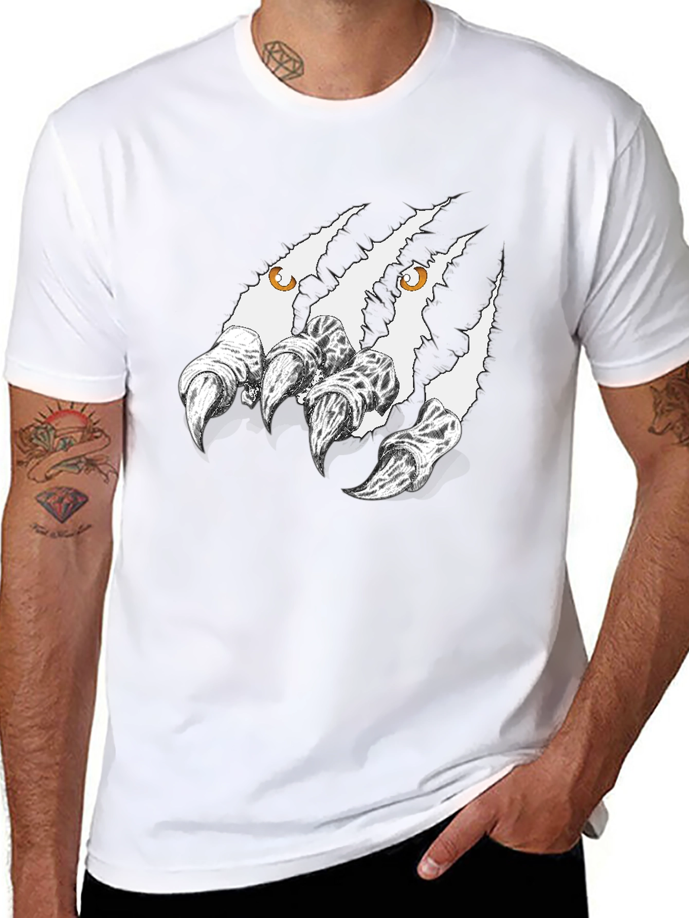 Claw Mark Graphic Black T-Shirt