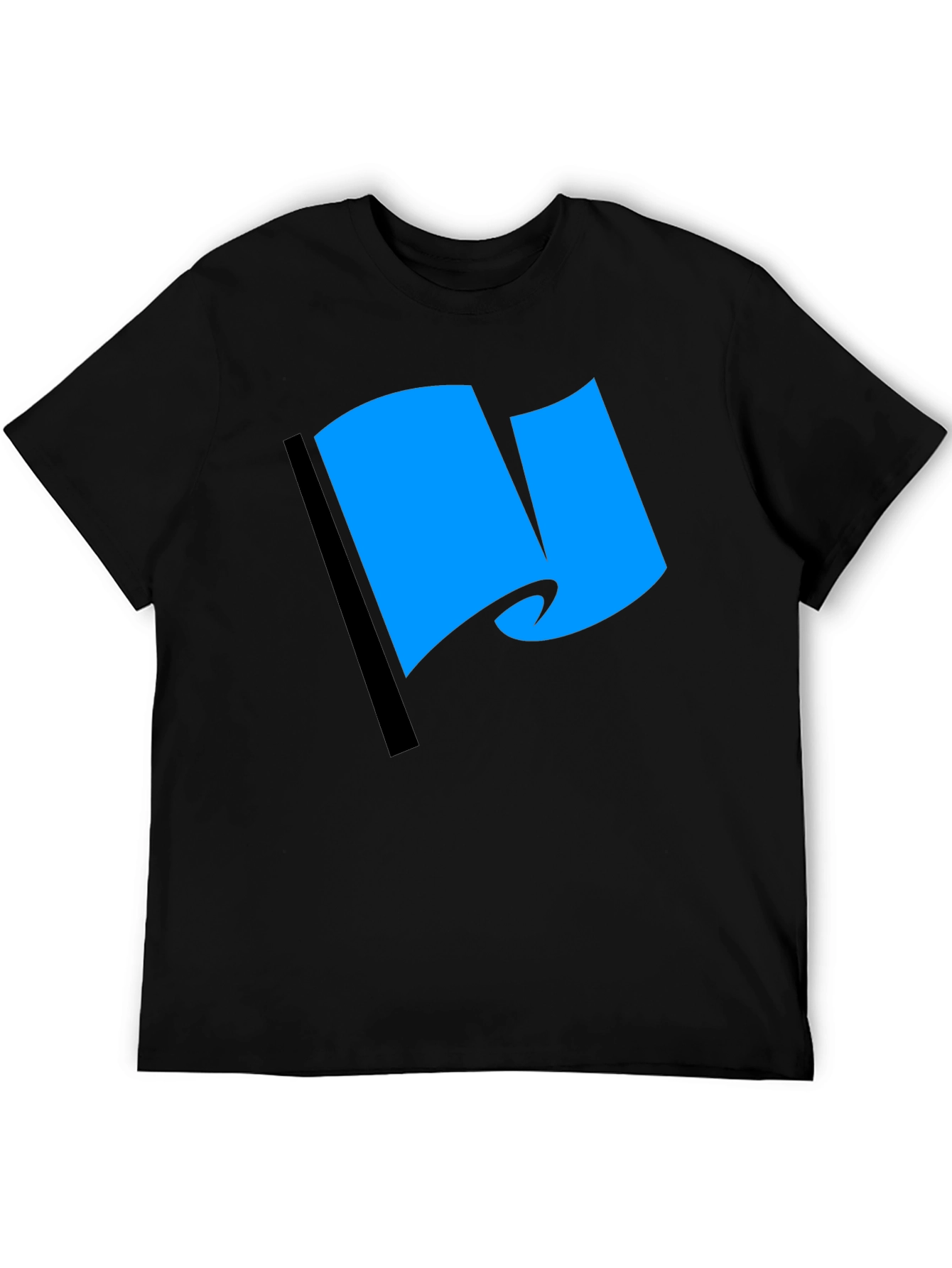 Blue Flag Graphic Black T-Shirt