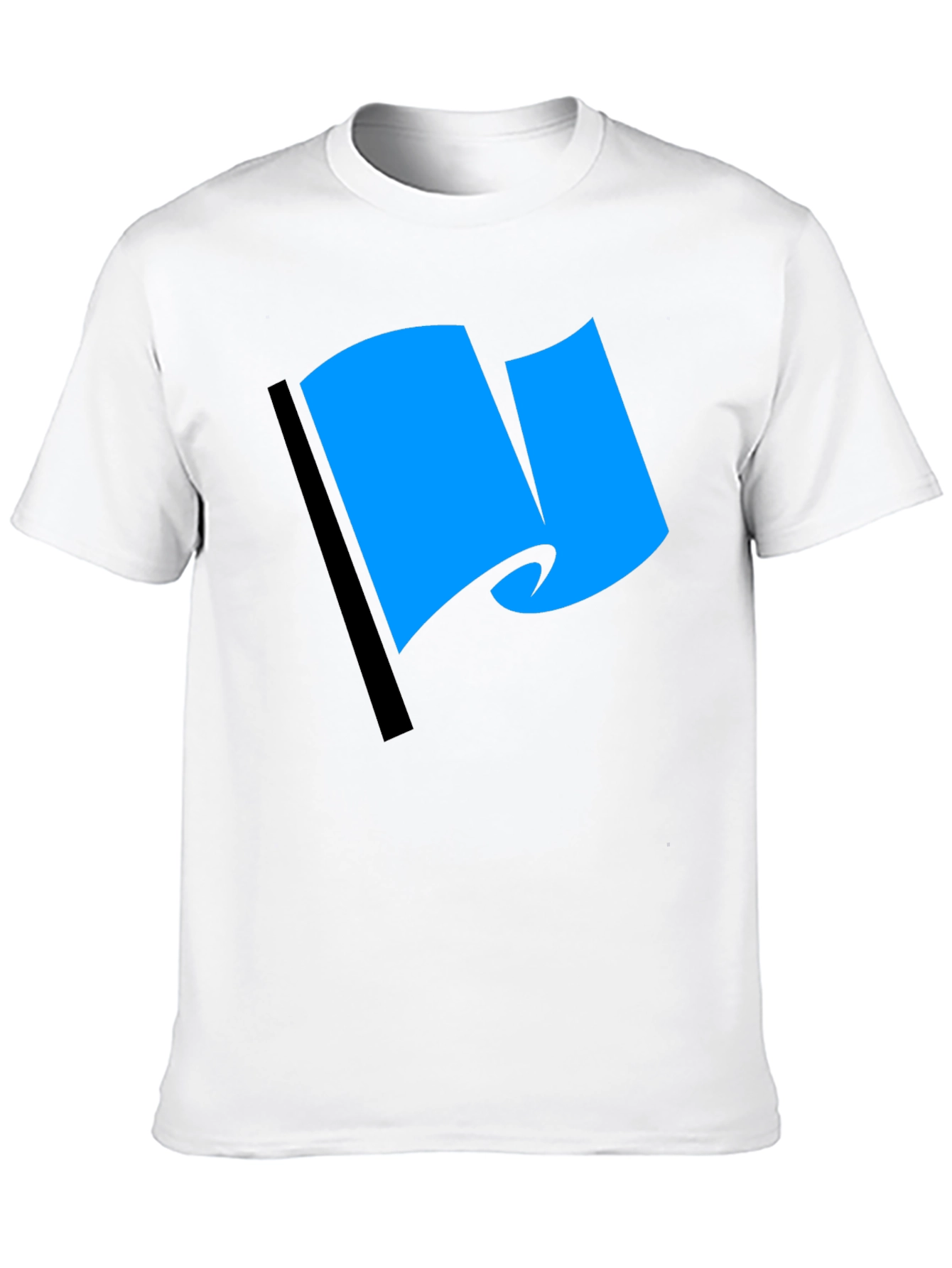 Blue Flag Graphic Black T-Shirt