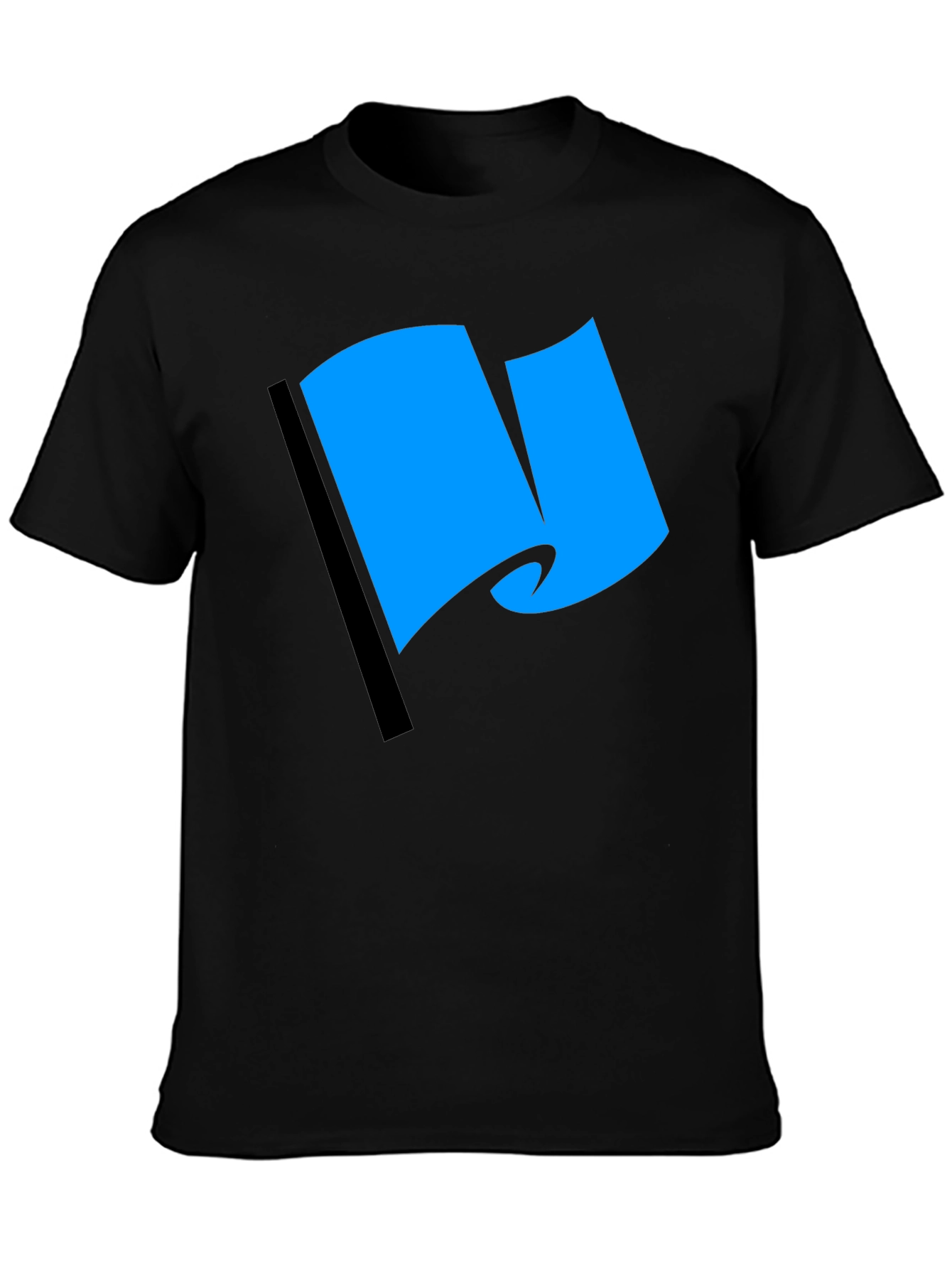 Blue Flag Graphic Black T-Shirt