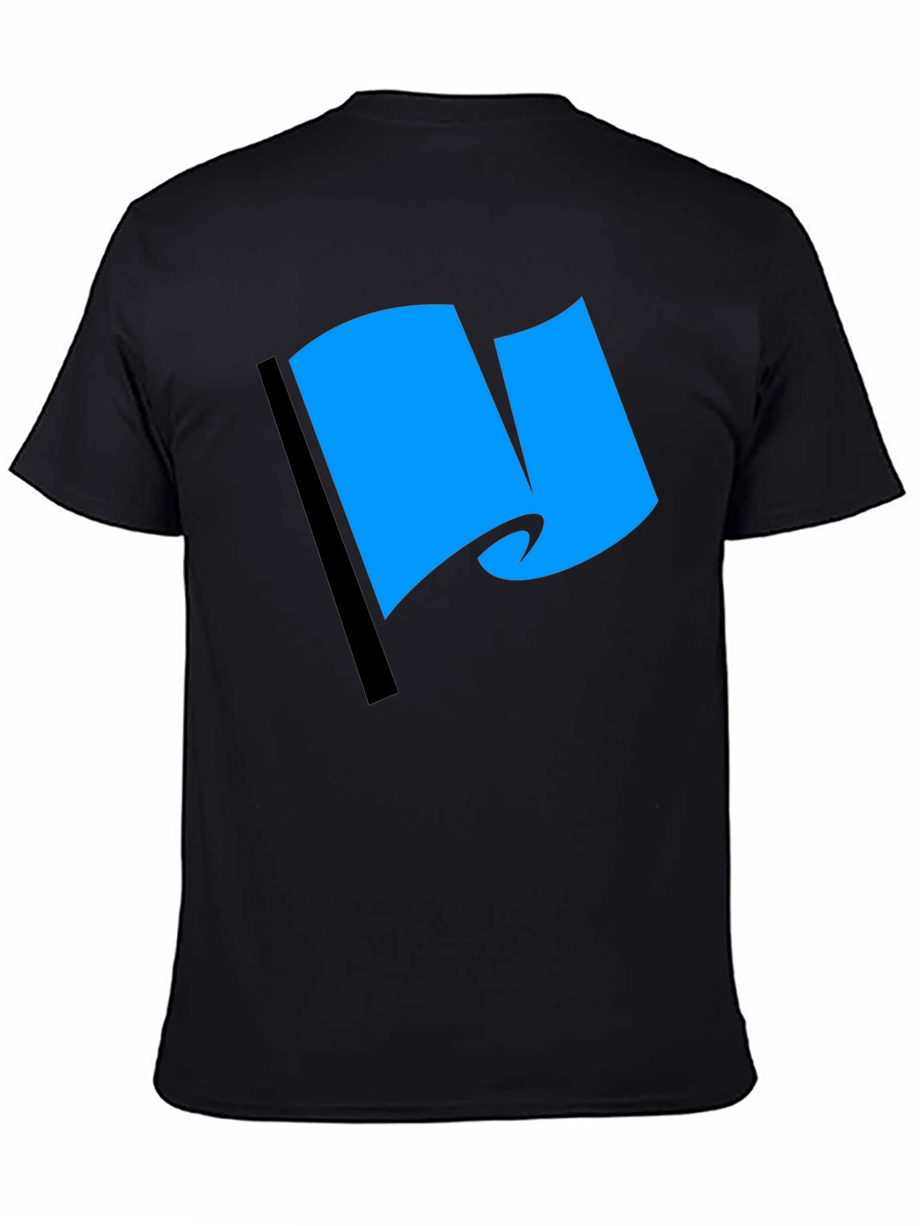 Blue Flag Graphic Black T-Shirt