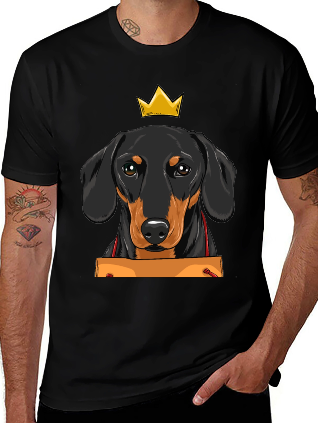 Dachshund King T-Shirt - Cute Dog Graphic Tee