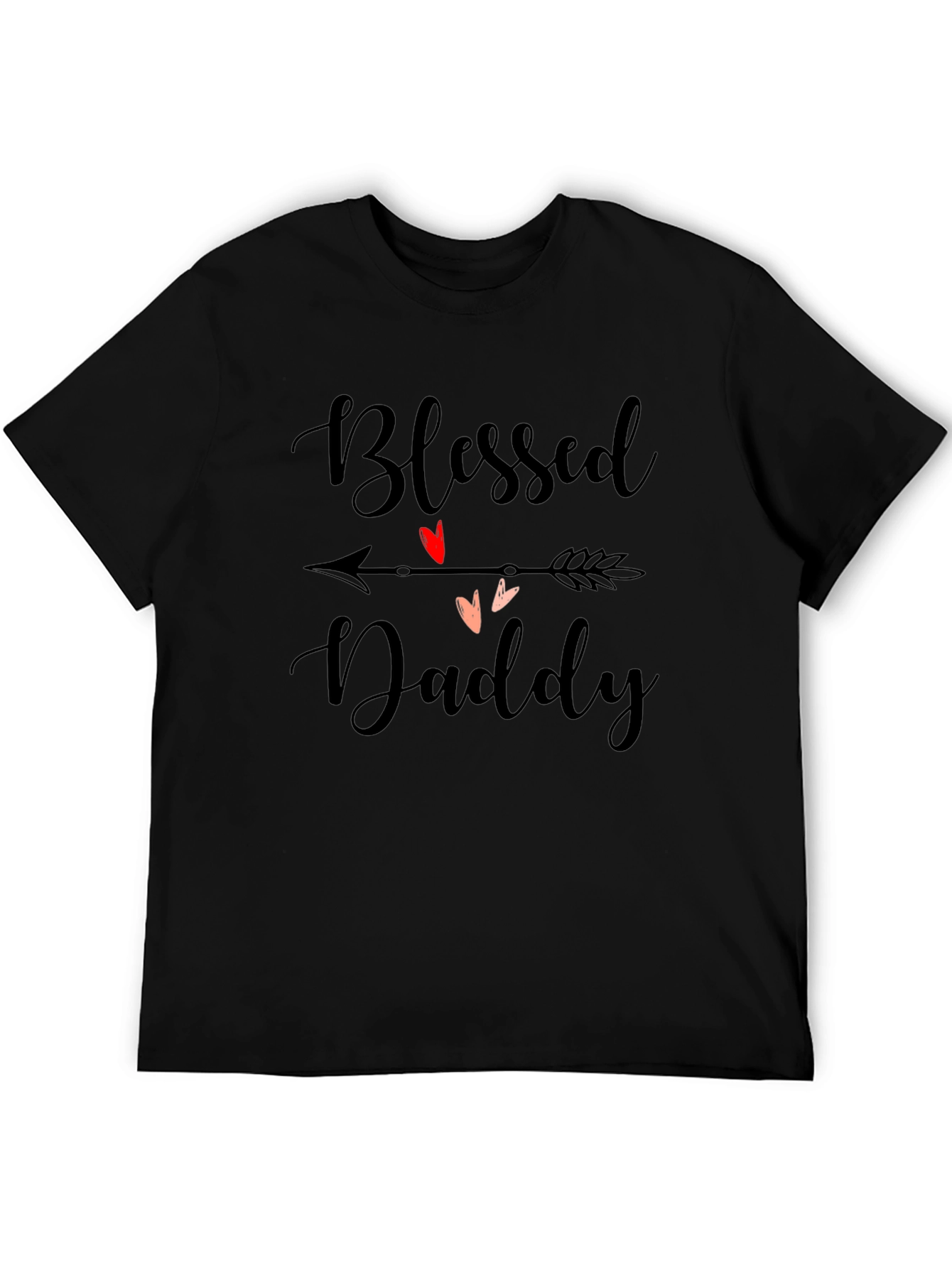 Blessed Daddy Graphic Print Black T-Shirt