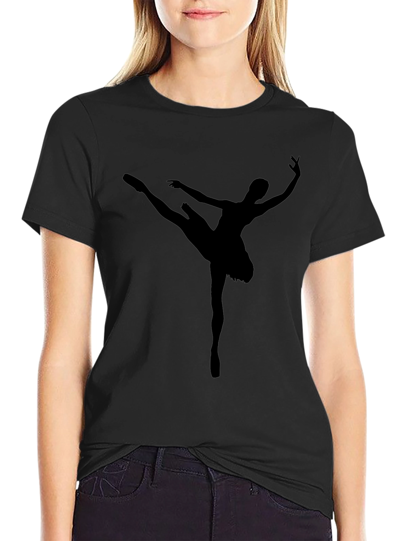 Ballerina Silhouette Black T-Shirt