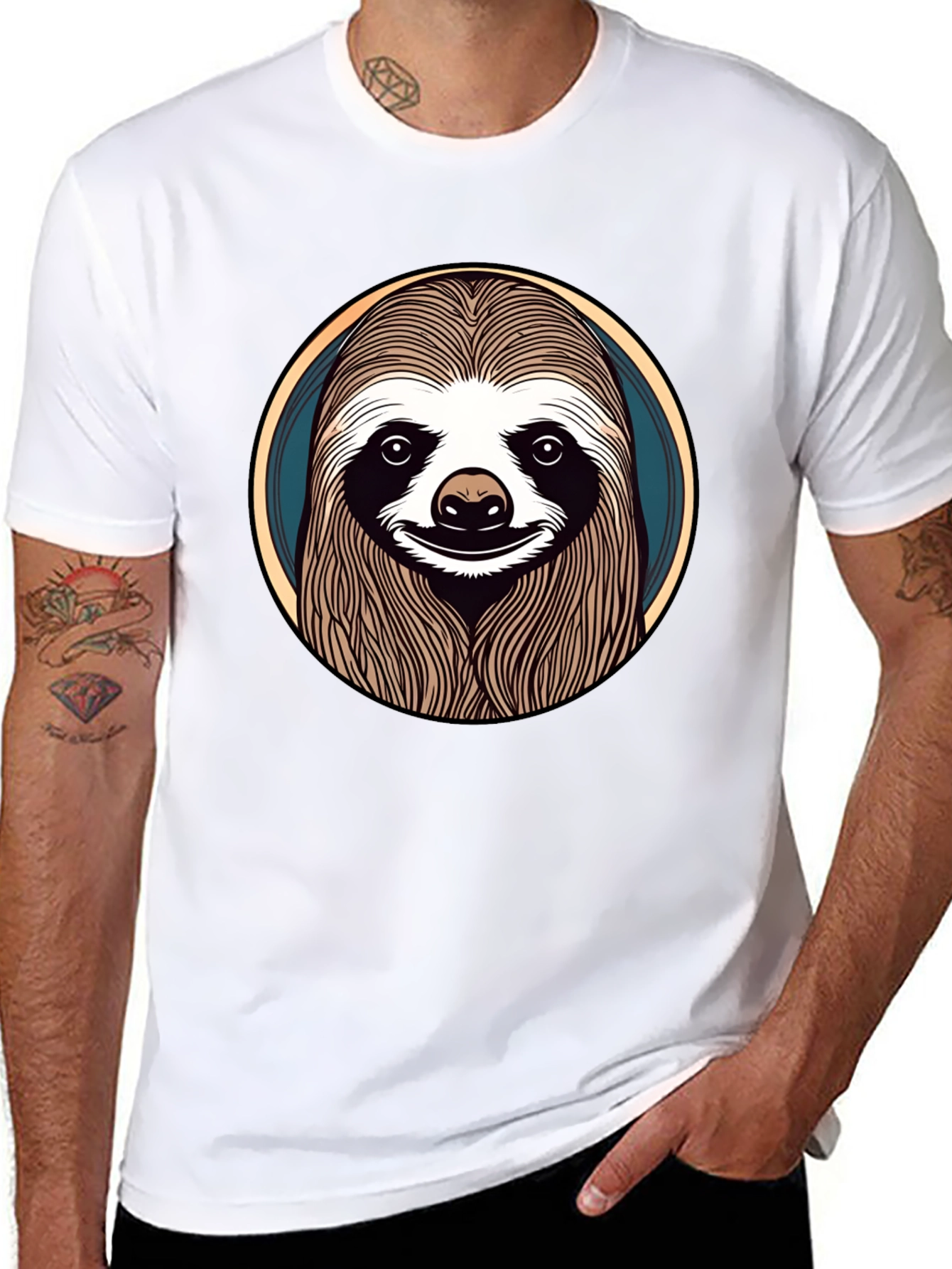 Sloth Graphic T-Shirt - Mens Casual Tee