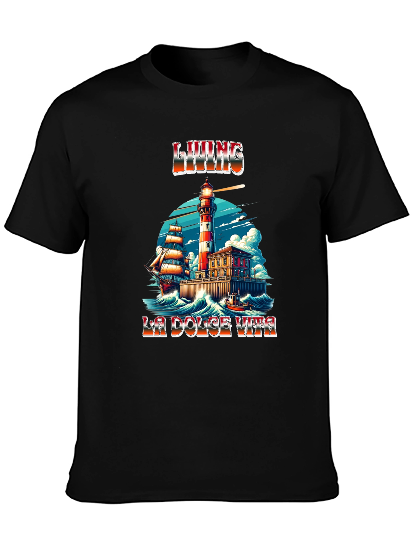 La Dolce Vita Living Lighthouse Graphic Tee