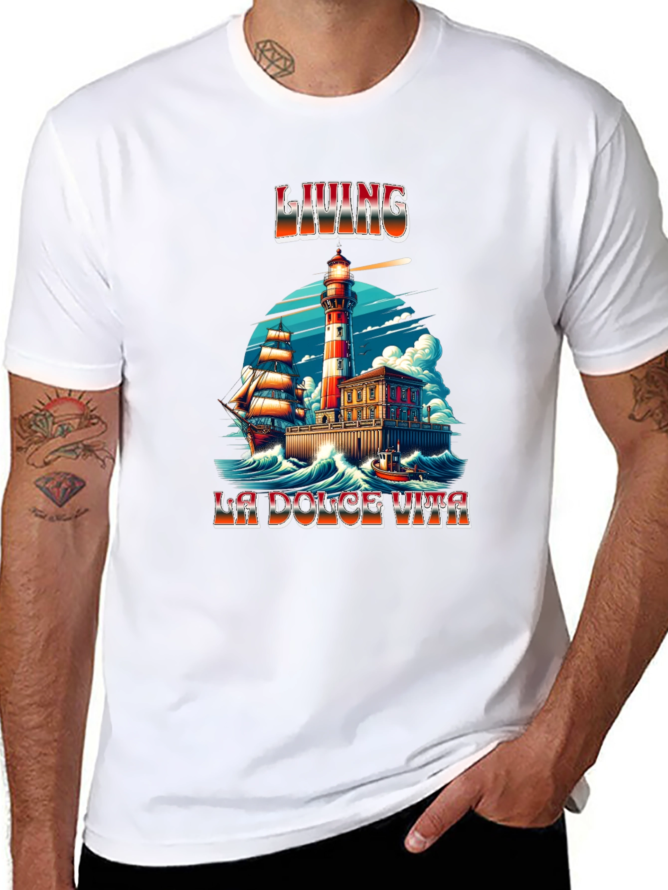 La Dolce Vita Living Lighthouse Graphic Tee