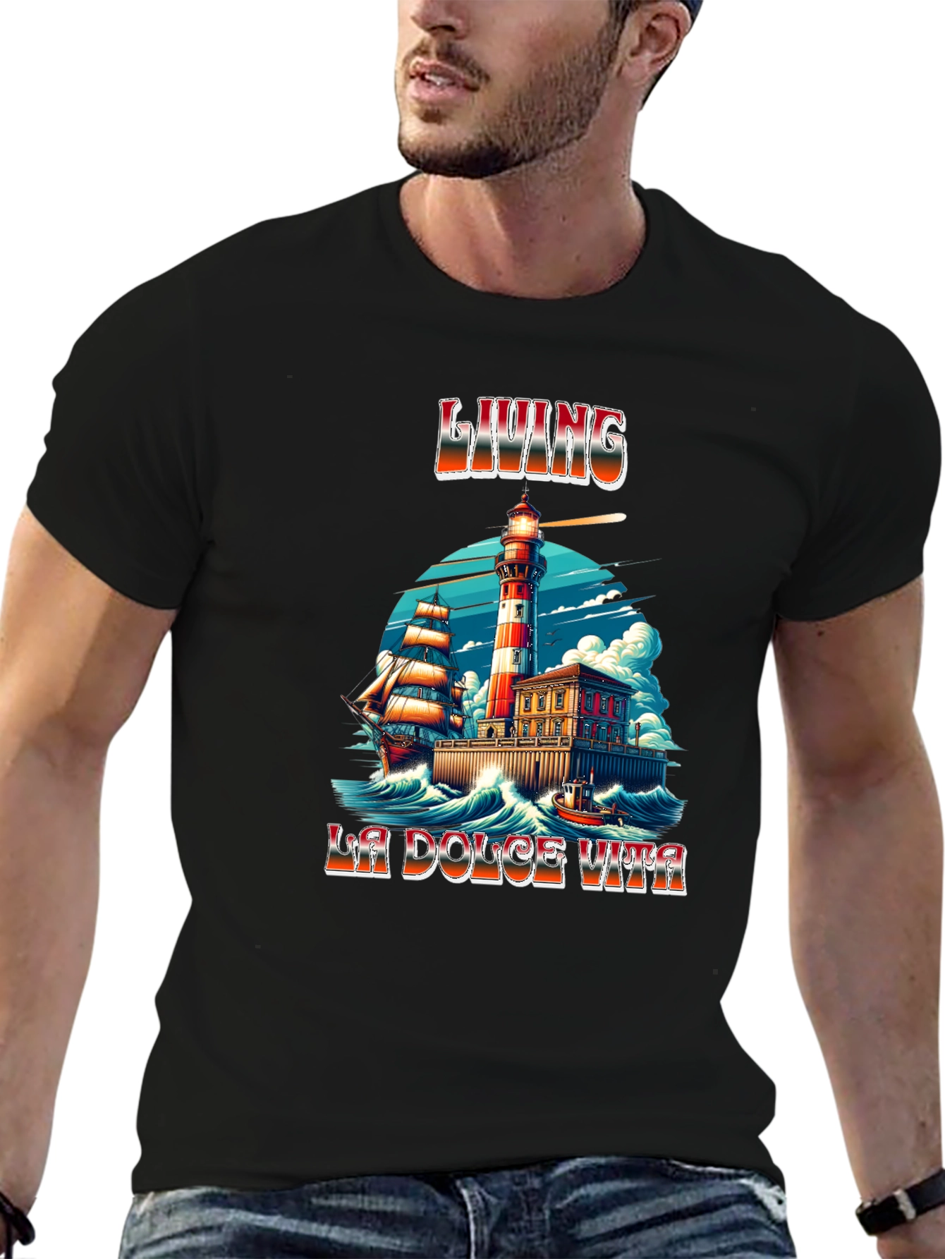 La Dolce Vita Living Lighthouse Graphic Tee