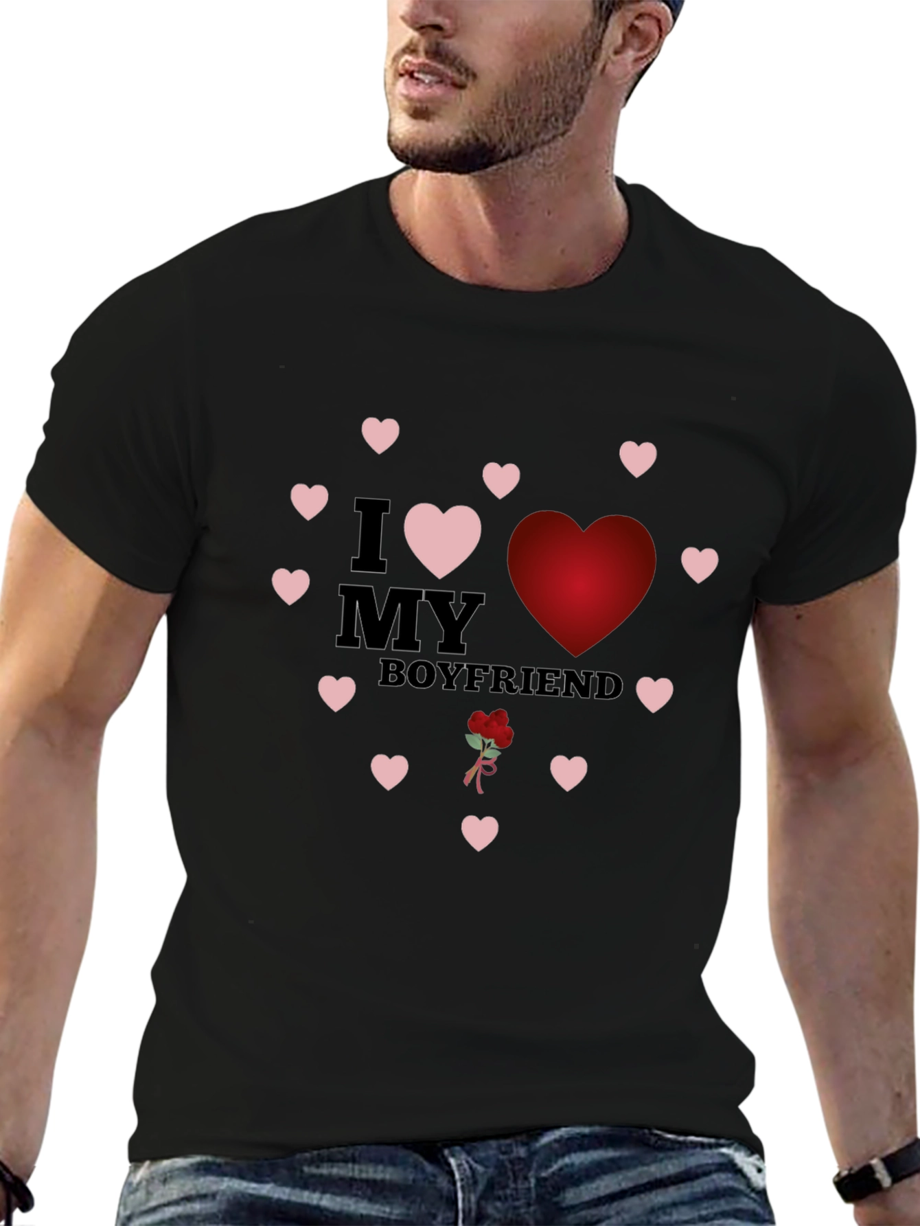 I Love My Boyfriend T-Shirt with Heart Design