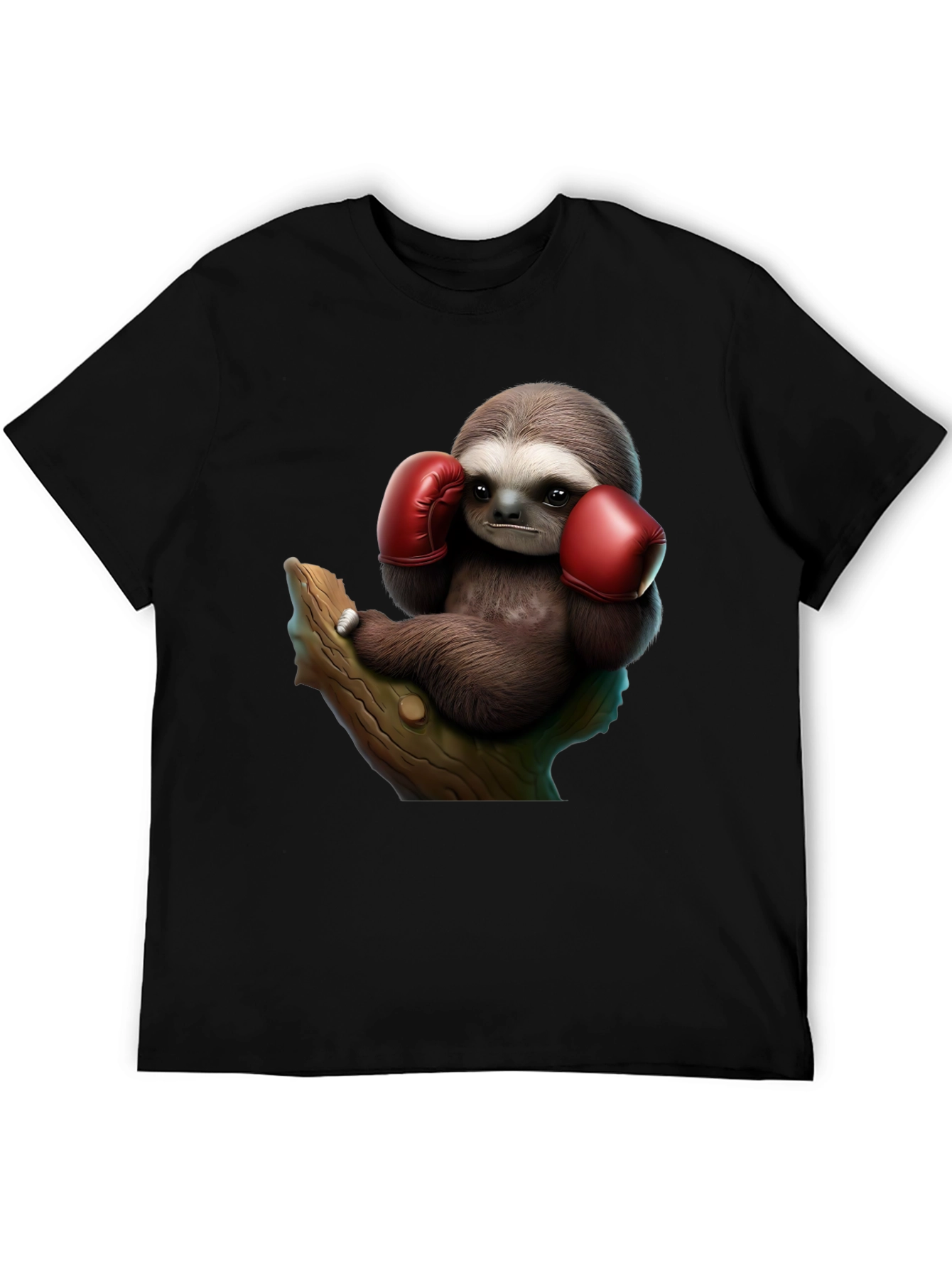 Boxing Sloth Black T-Shirt