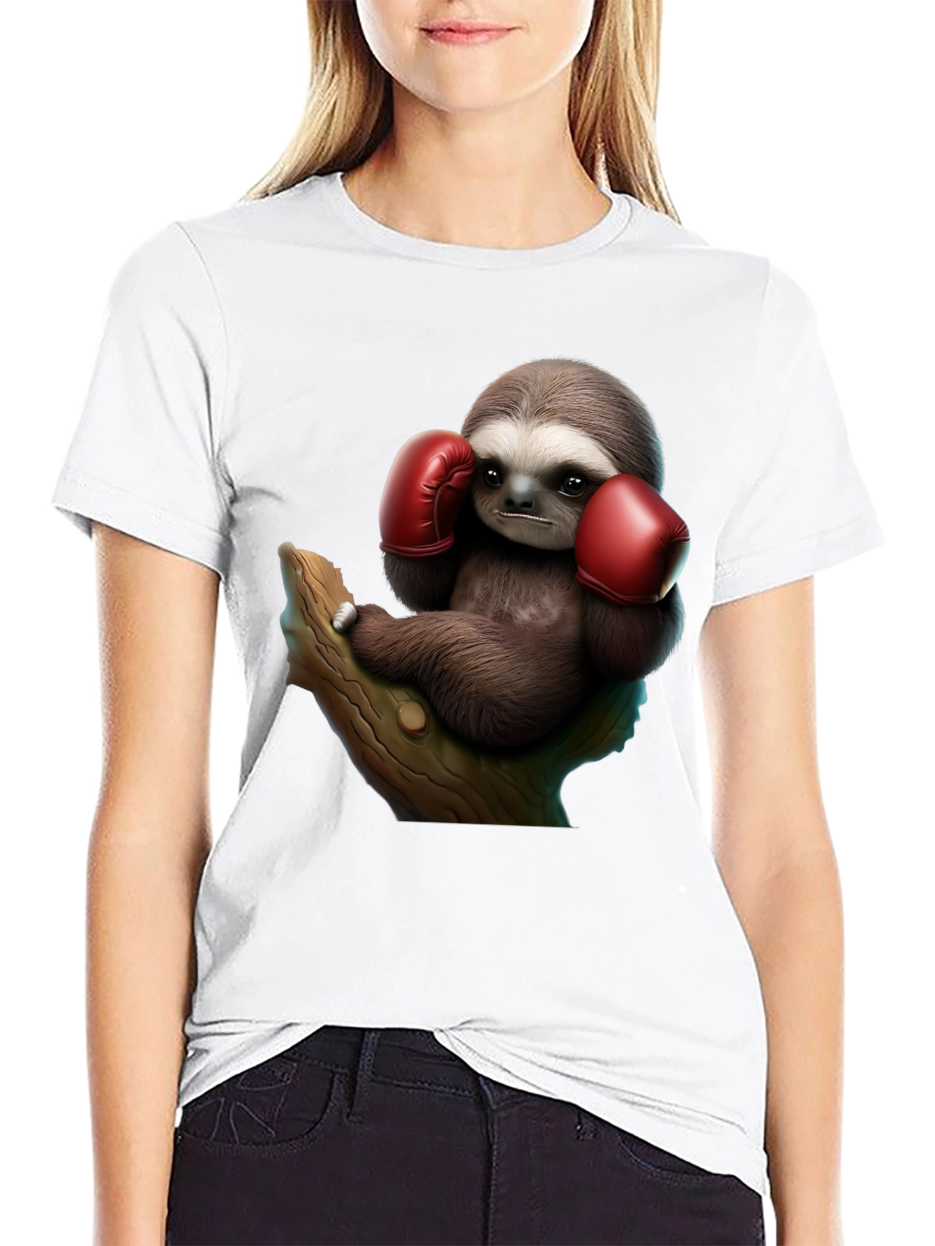 Boxing Sloth Black T-Shirt