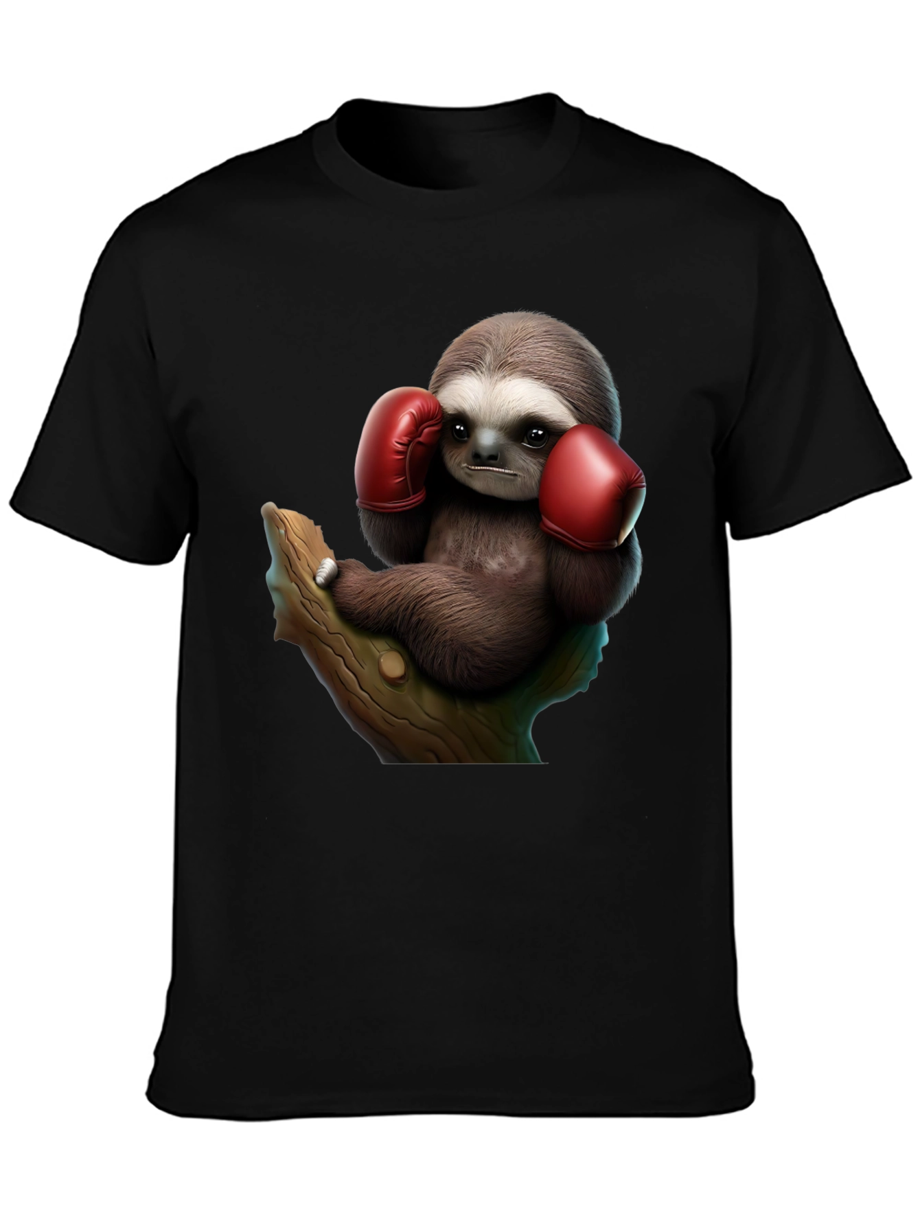 Boxing Sloth Black T-Shirt
