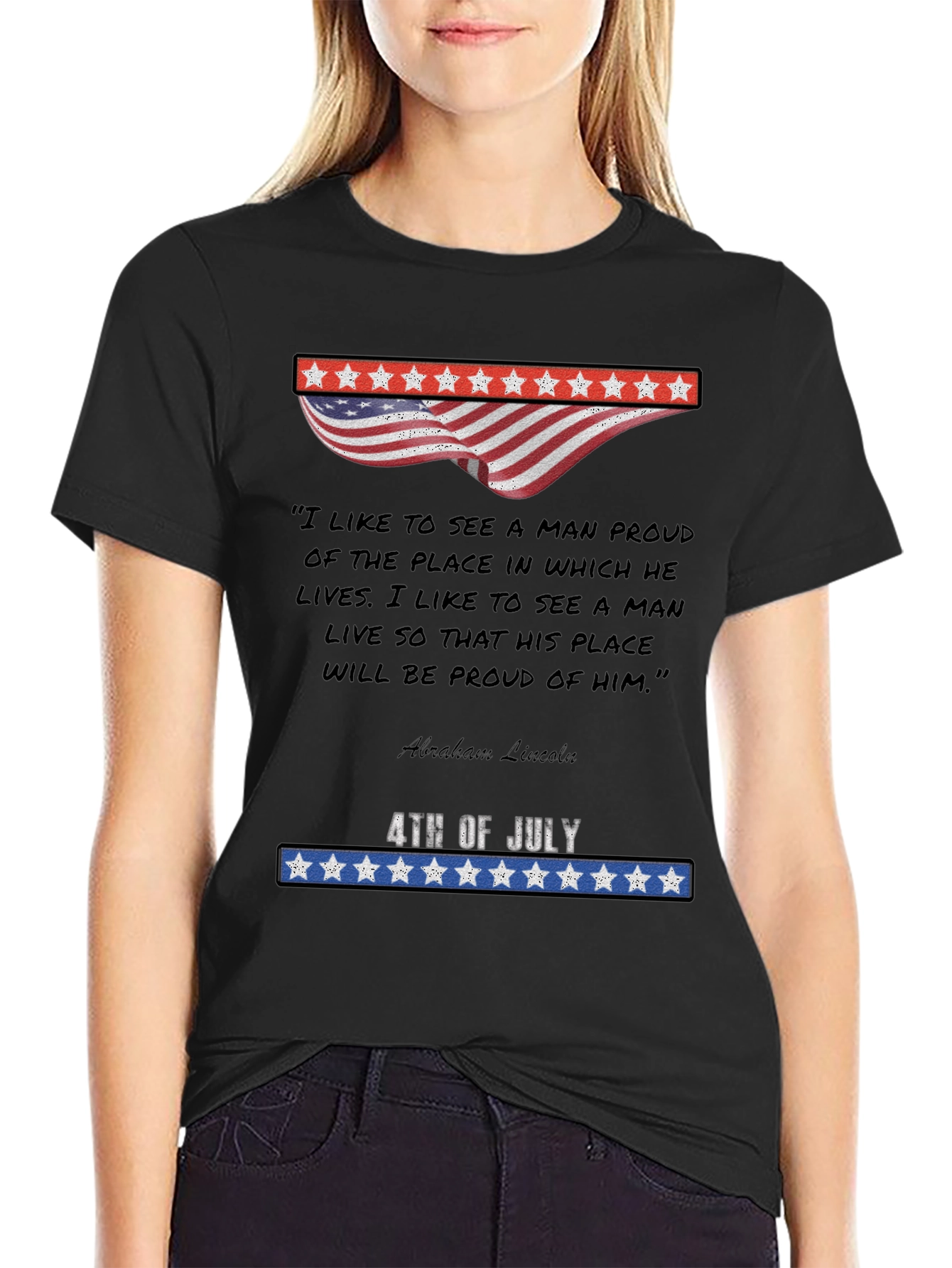 Patriotic 4th of July Abraham Lincoln Quote T-Shirt