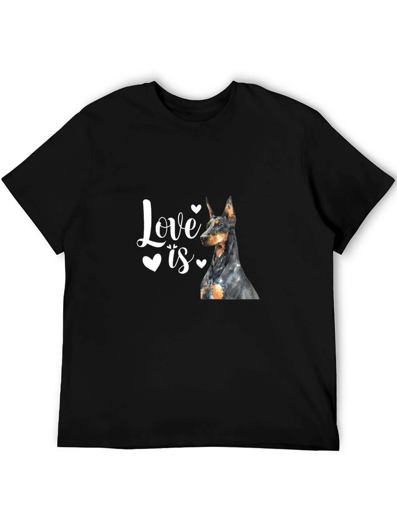Love is a Doberman Black T-Shirt