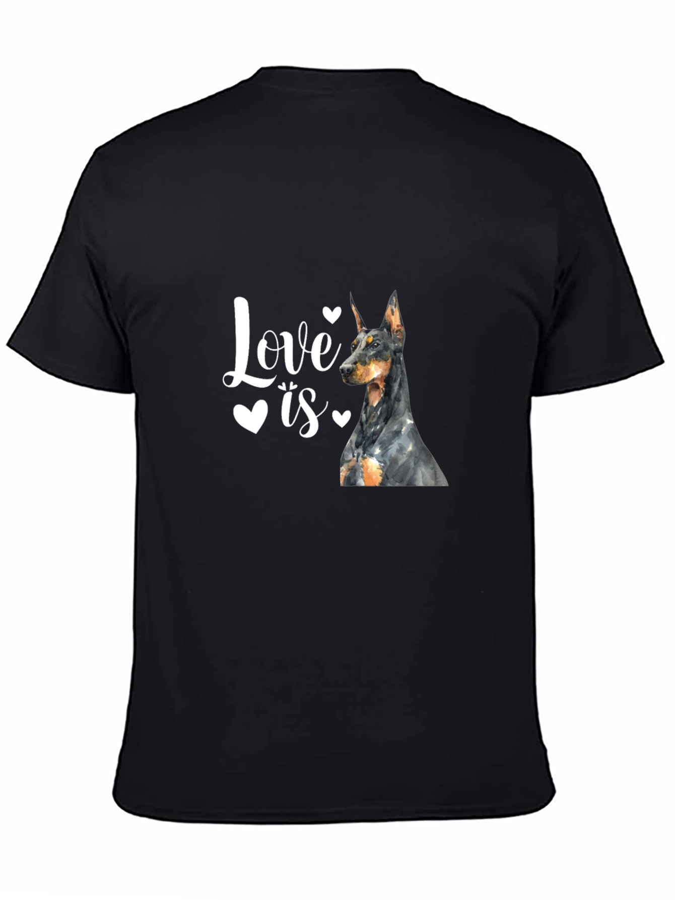 Love is a Doberman Black T-Shirt