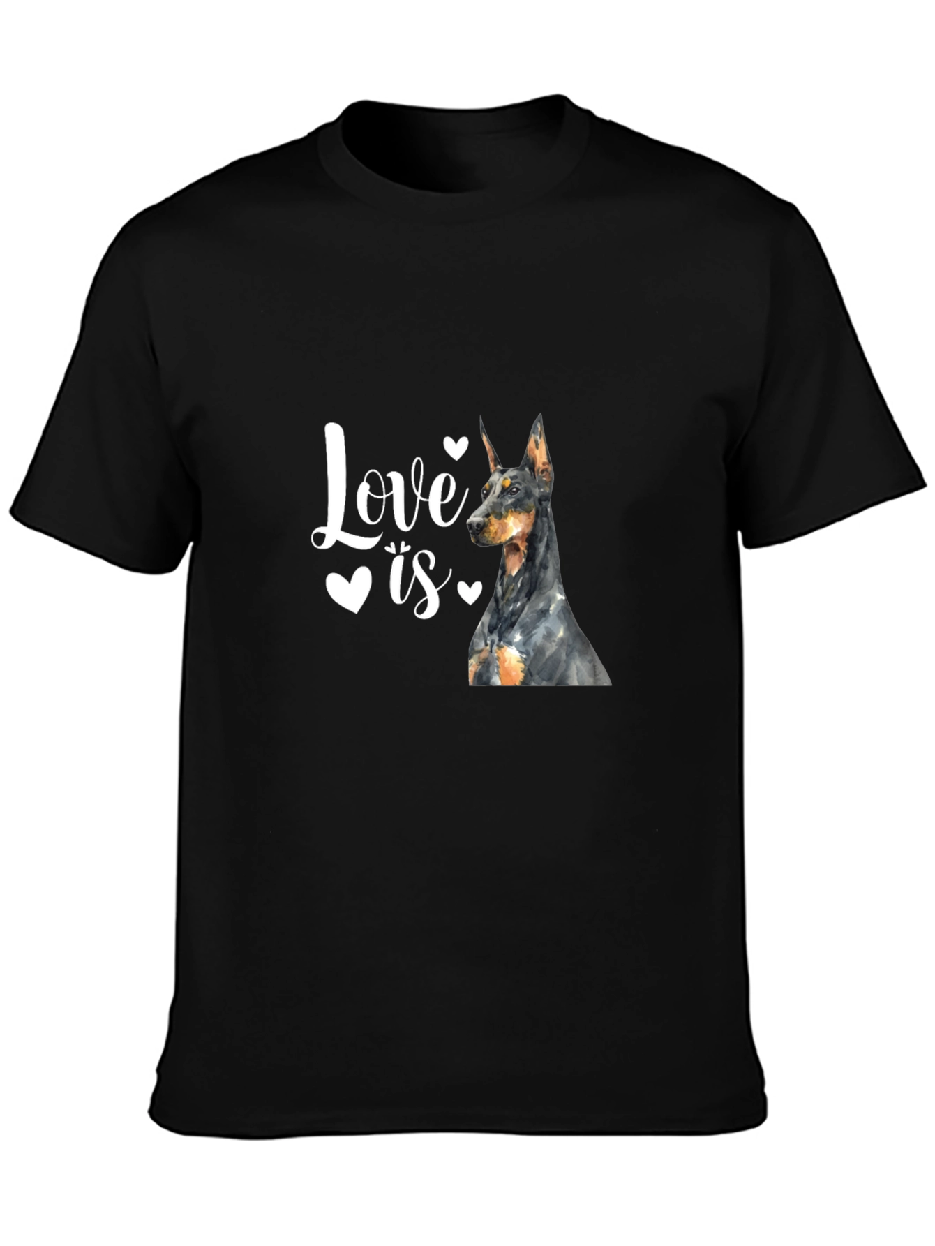 Love is a Doberman Black T-Shirt