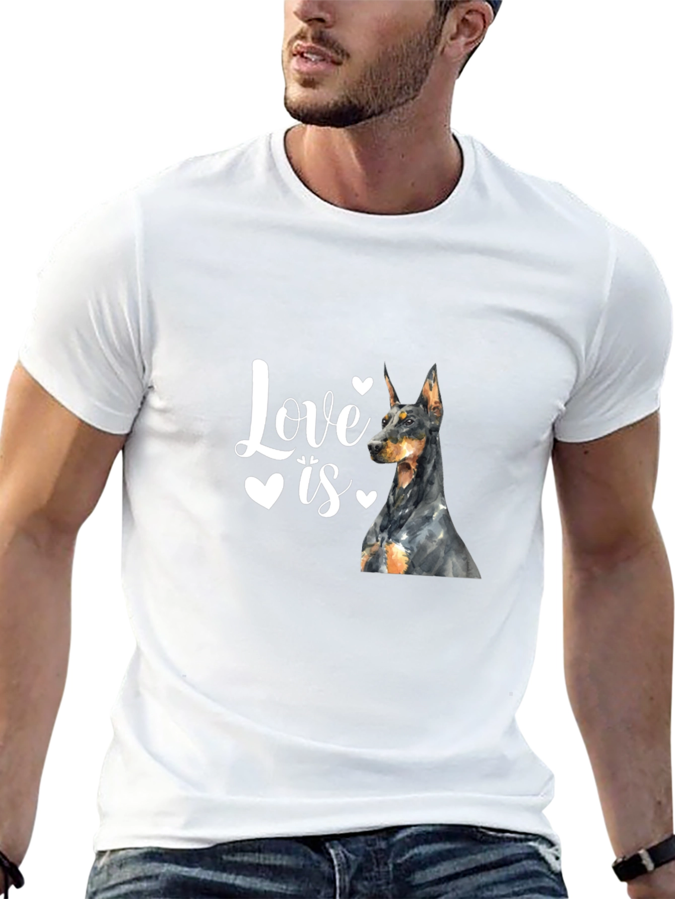 Love is a Doberman Black T-Shirt