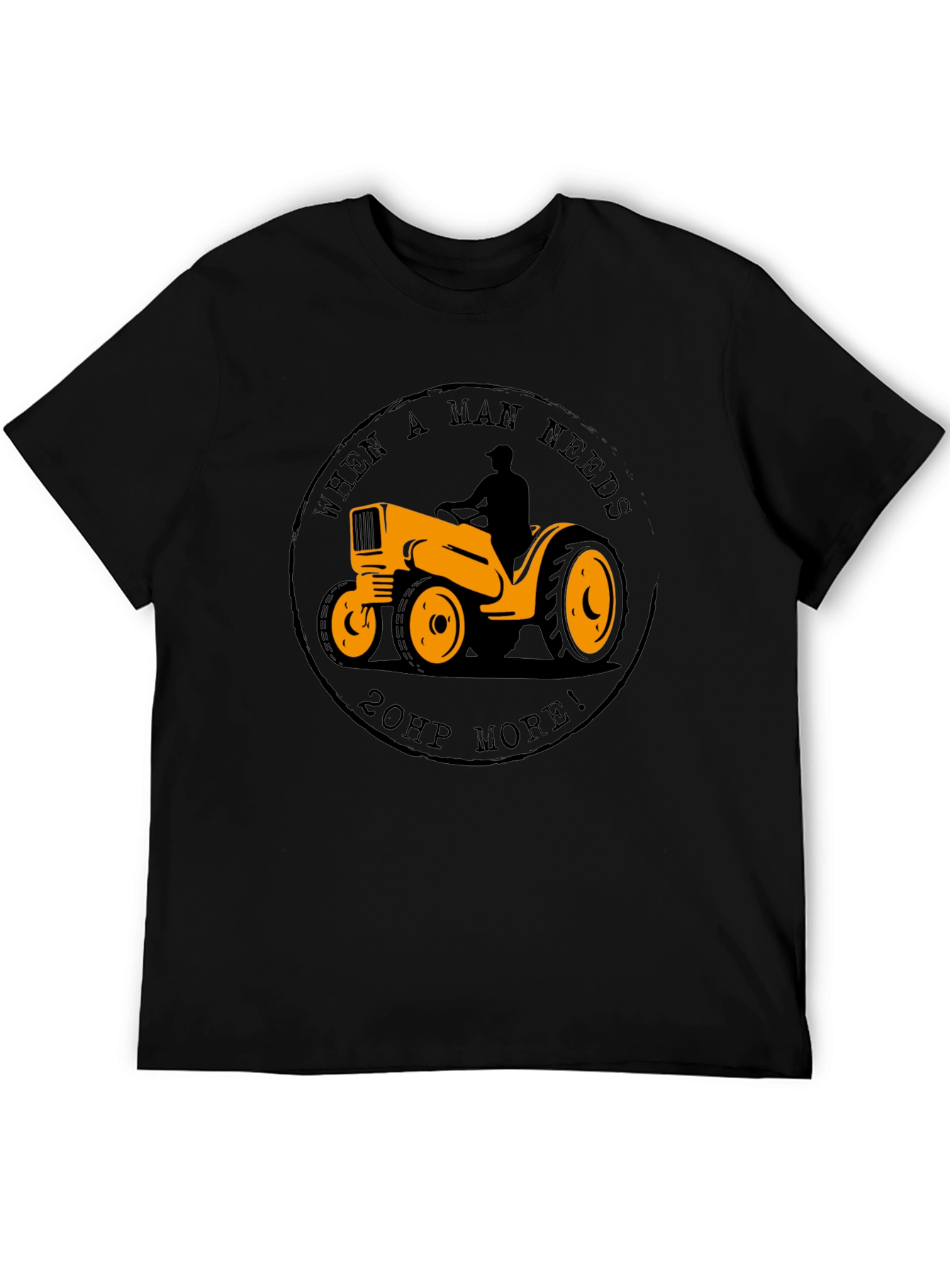 Mans Tractor 20HP T-Shirt - Black