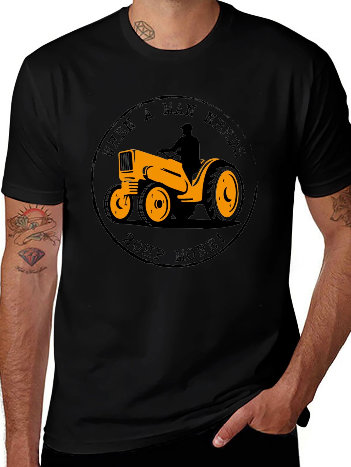 Mans Tractor 20HP T-Shirt - Black