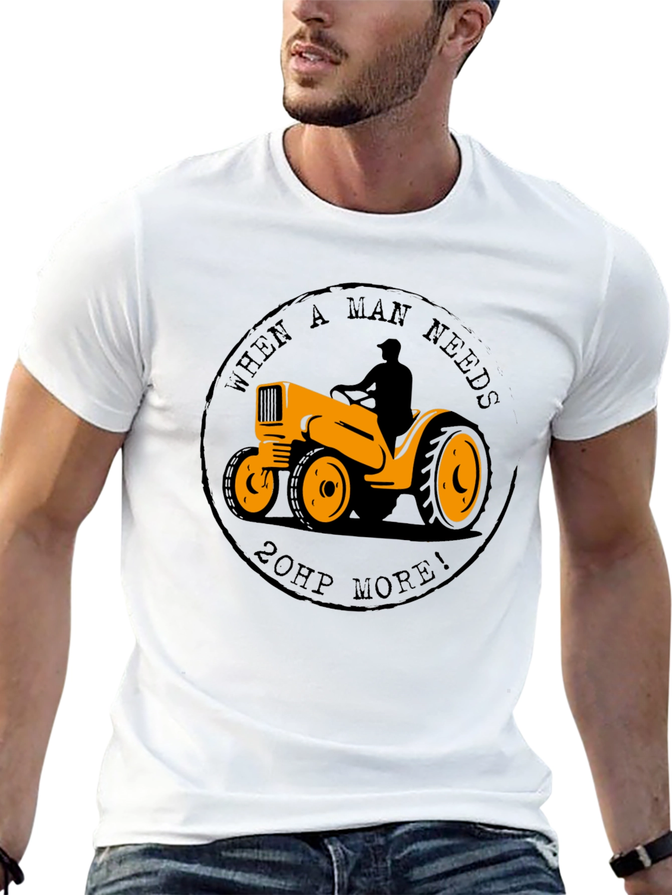 Mans Tractor 20HP T-Shirt - Black