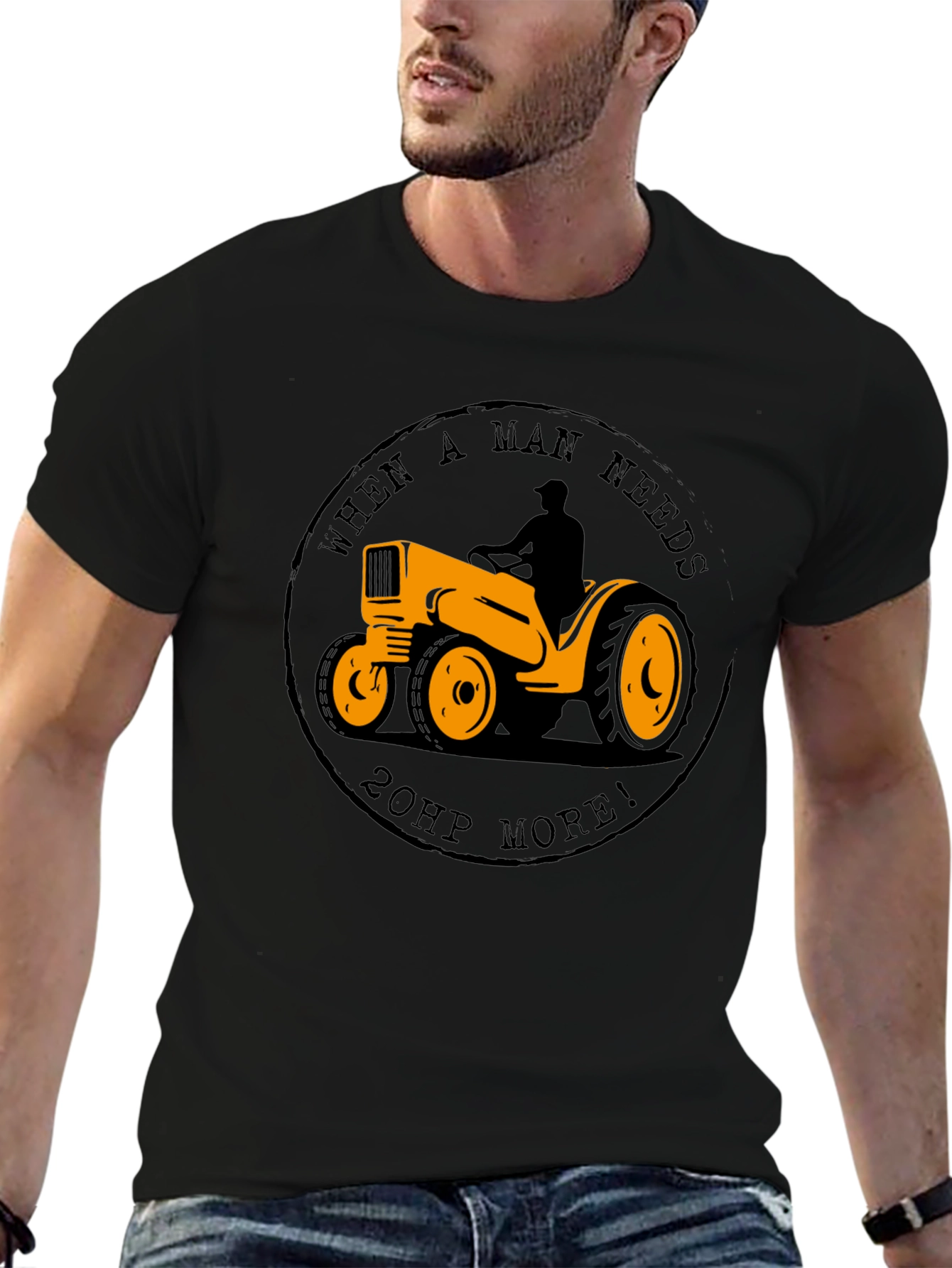 Mans Tractor 20HP T-Shirt - Black