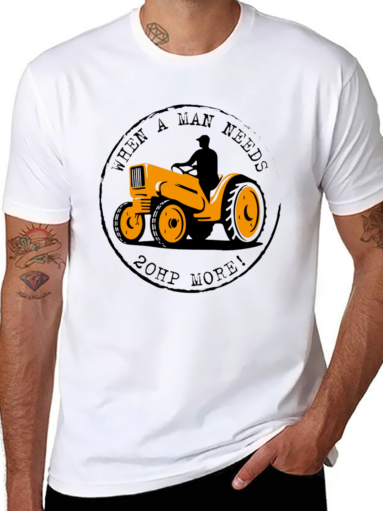 Mans Tractor 20HP T-Shirt - Black