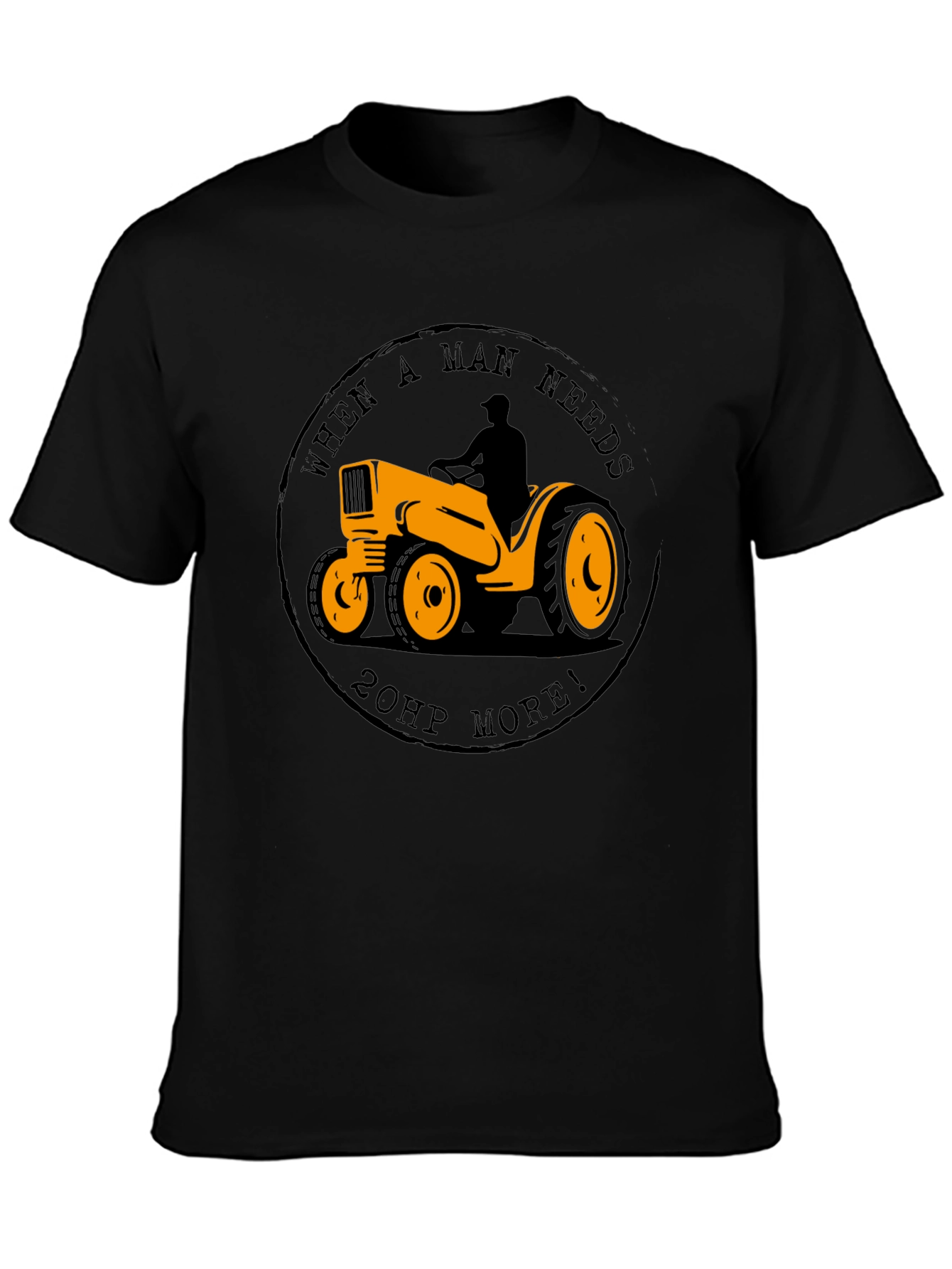 Mans Tractor 20HP T-Shirt - Black