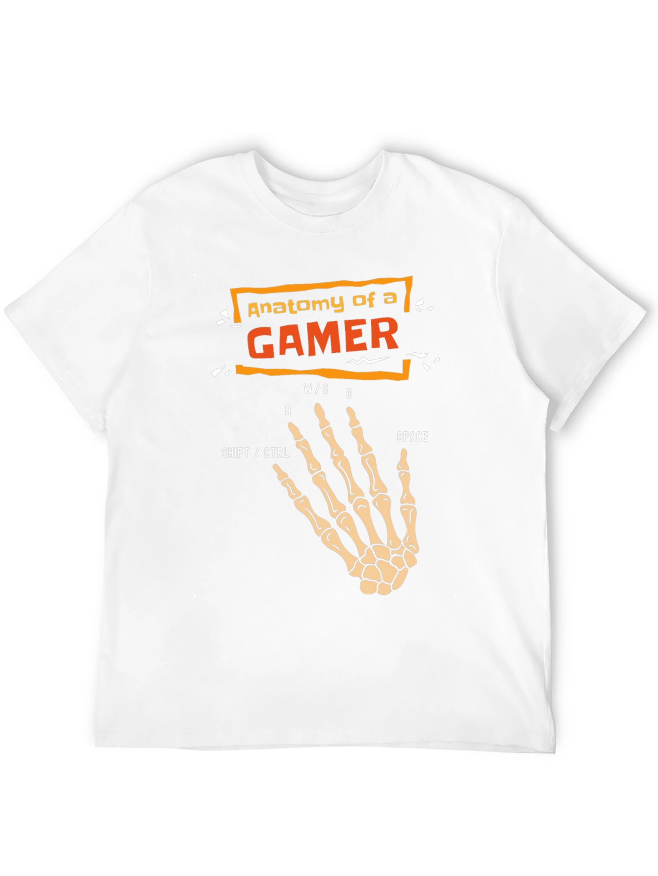 Anatomy of a Gamer Skeleton Hand Black T-Shirt